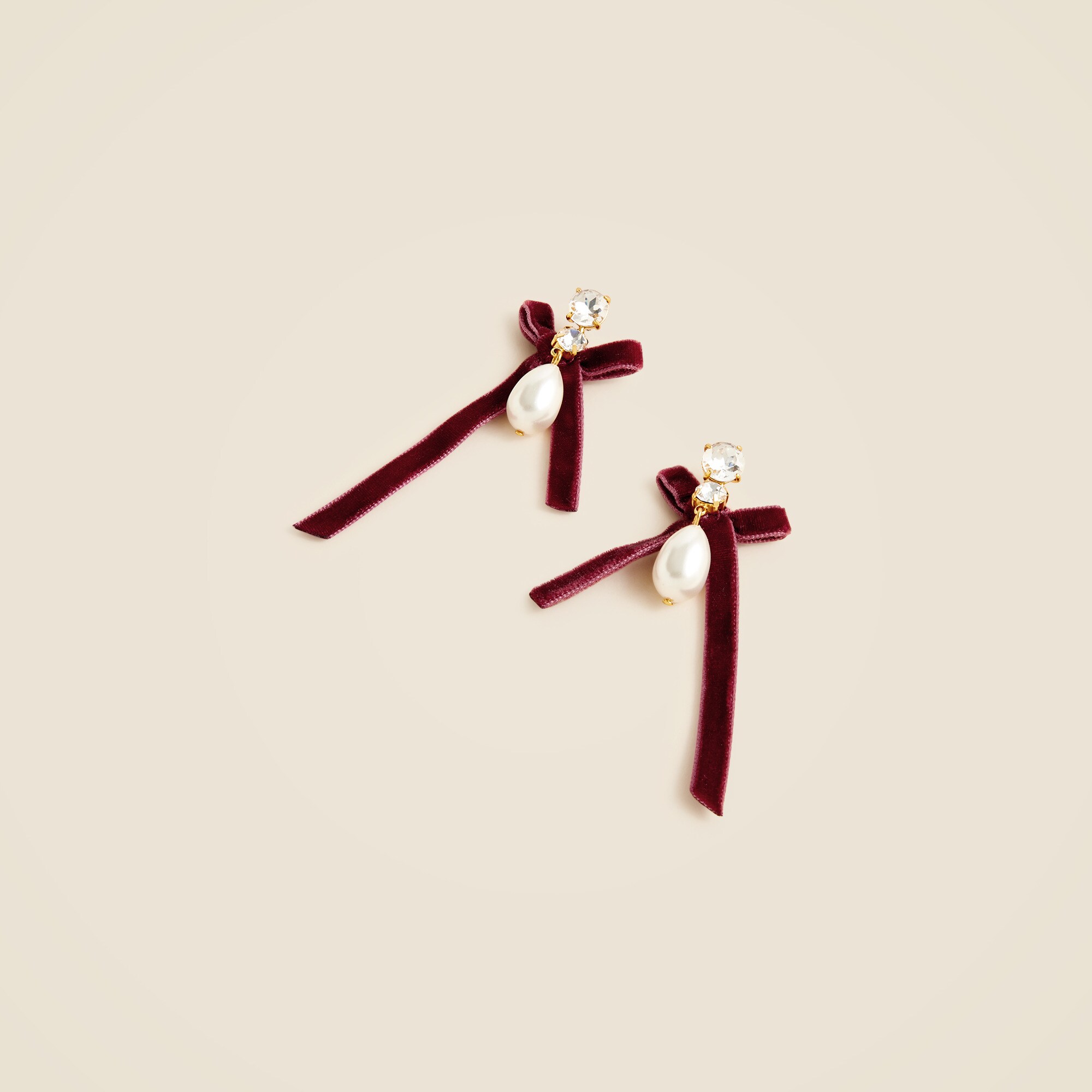 Bow pearl drop earrings