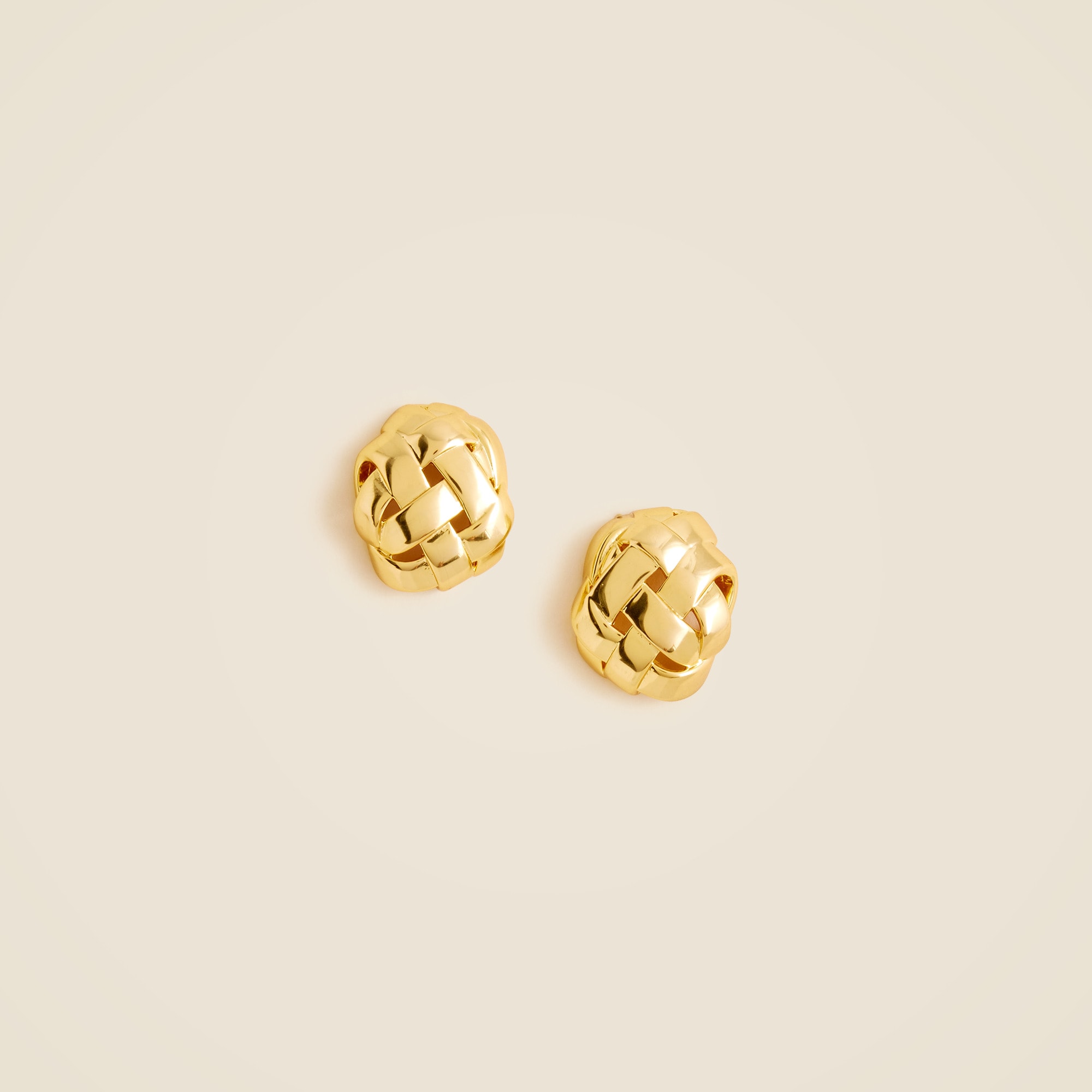 Woven button earrings