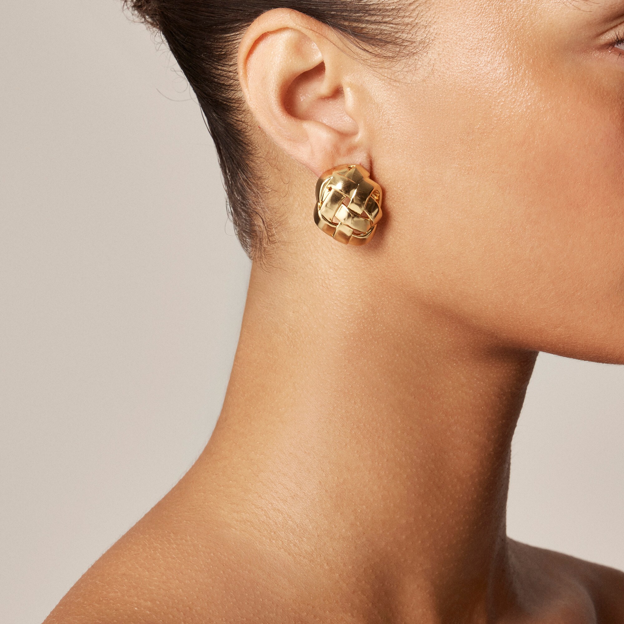 womens Woven button earrings