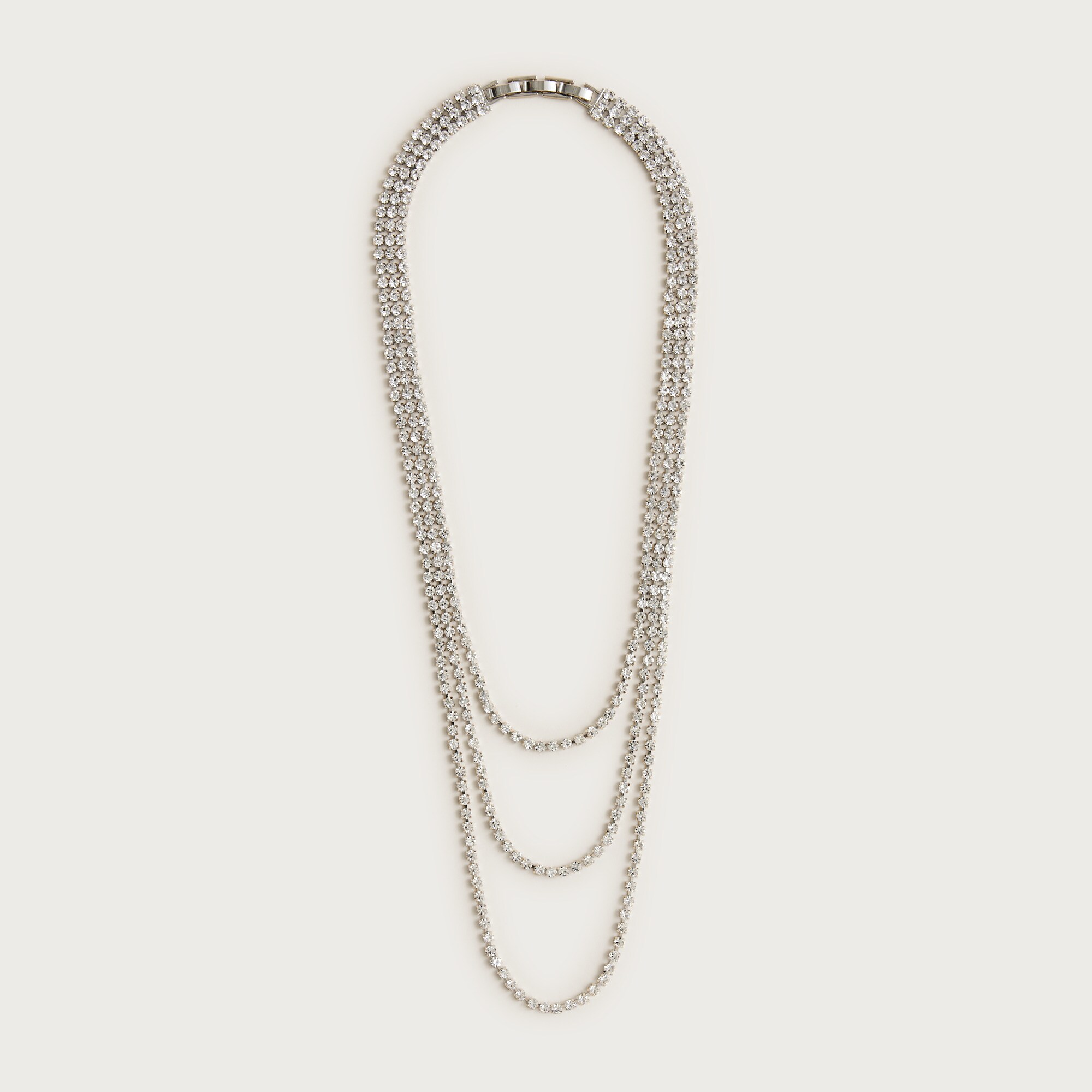 Layered crystal necklace