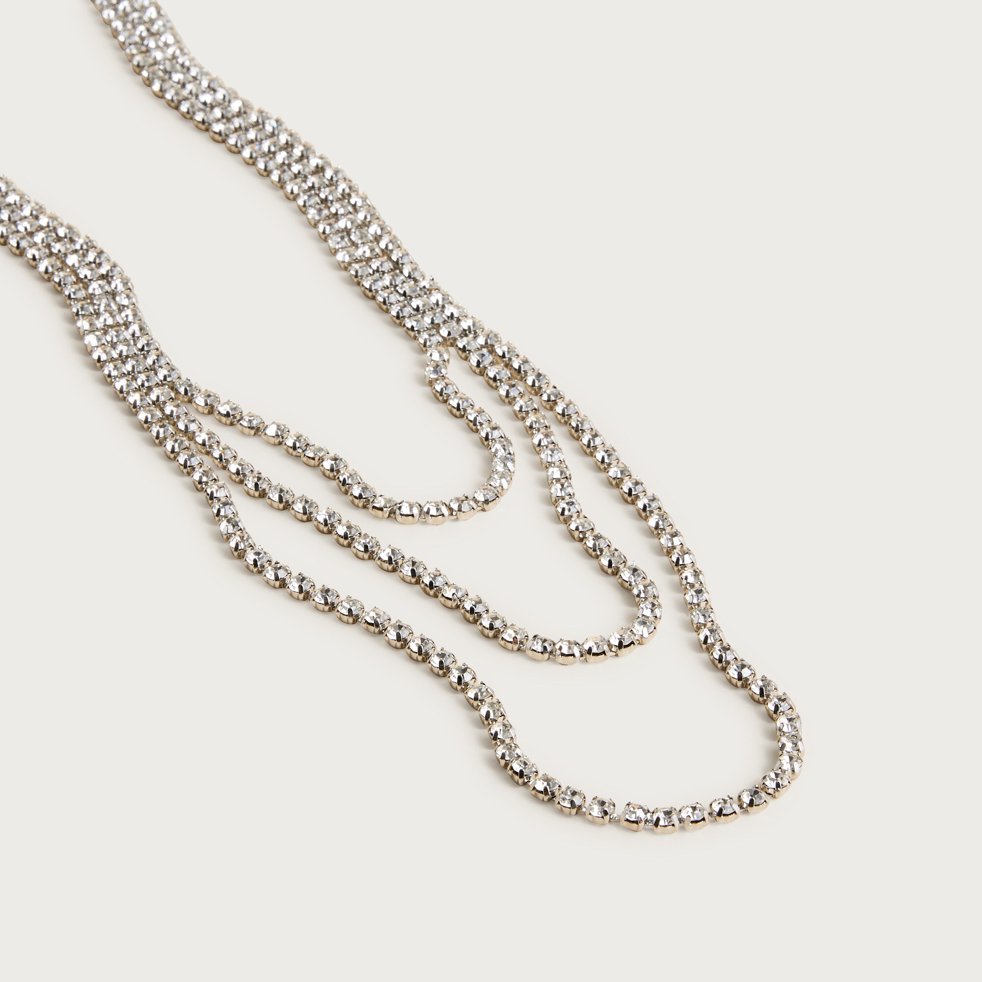 Layered crystal necklace