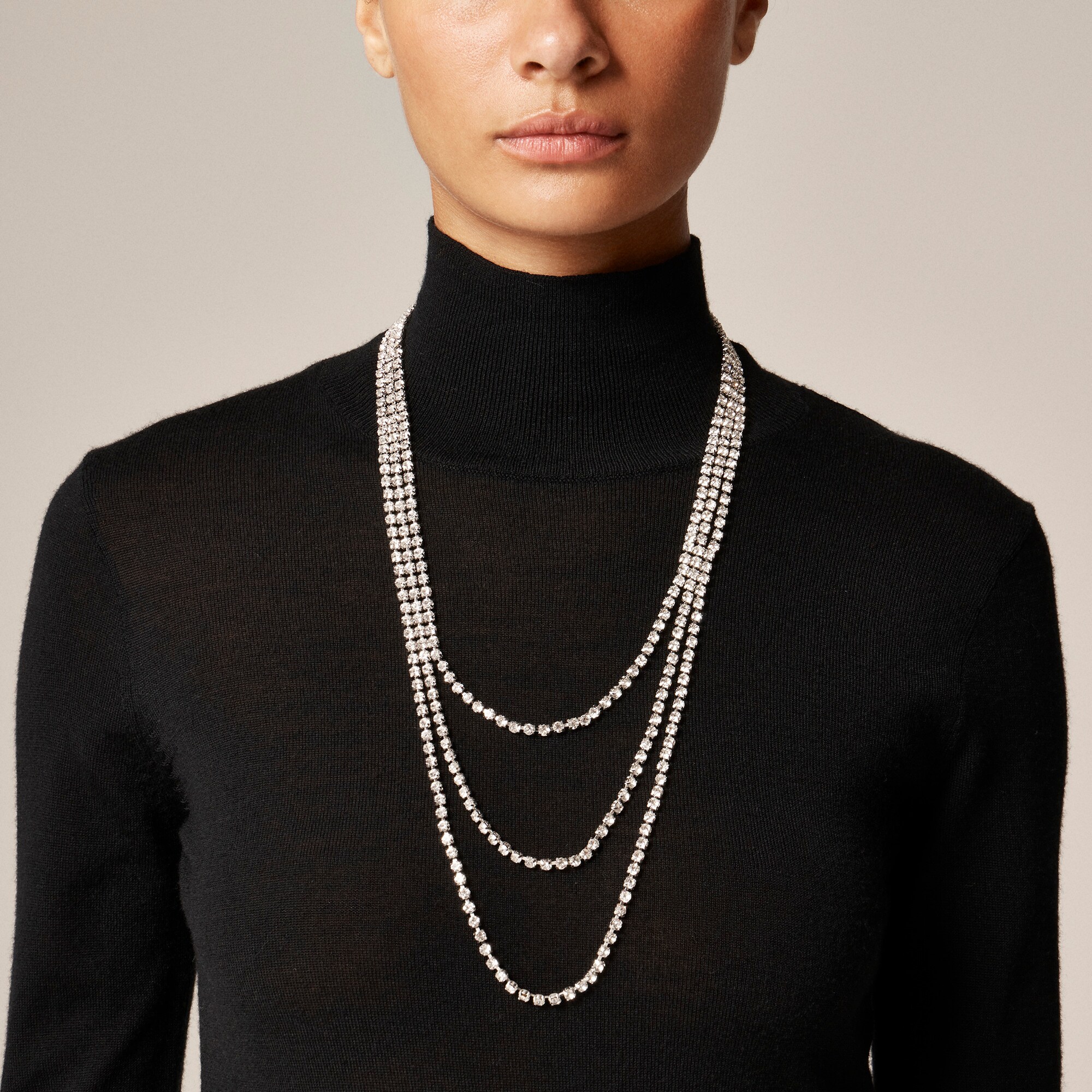 womens Layered crystal necklace