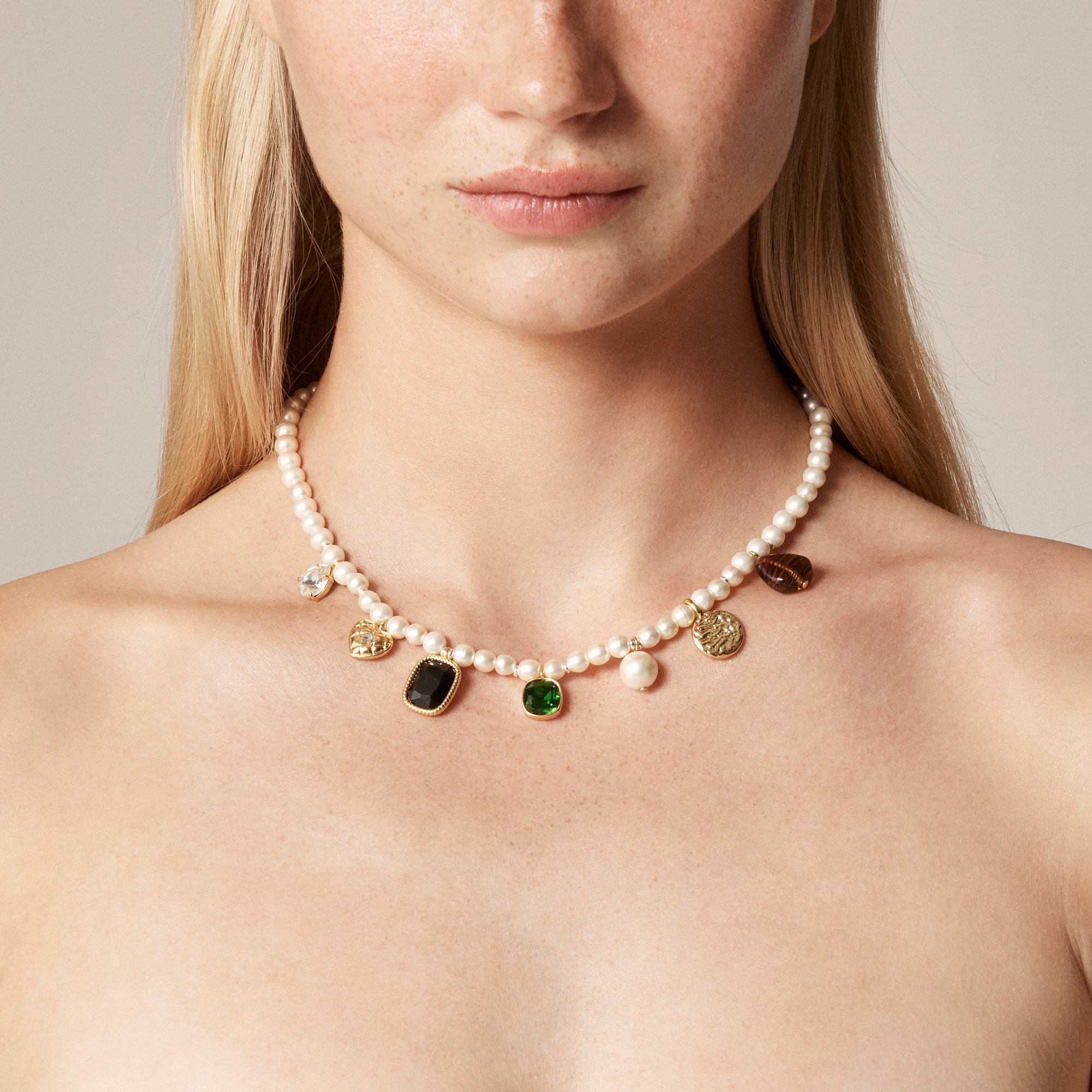  Pearl charm necklace