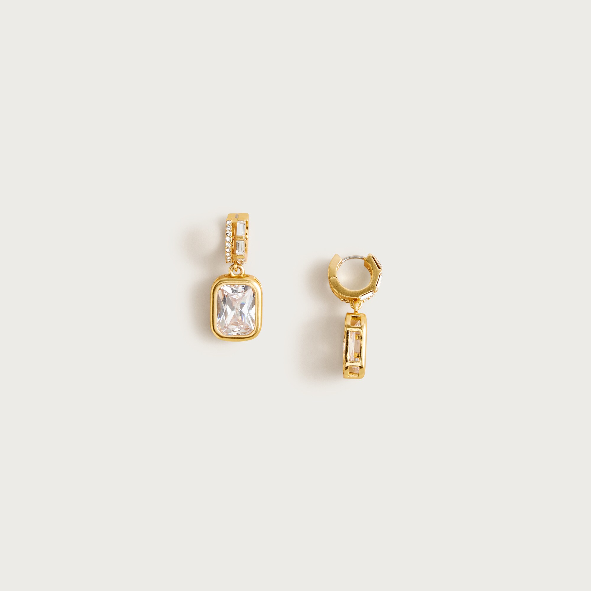 Bezel-set crystal drop earrings