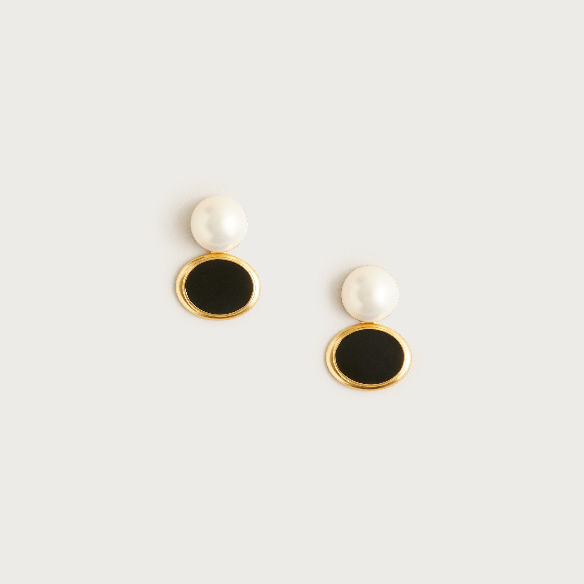  Glass pearl and enamel earrings