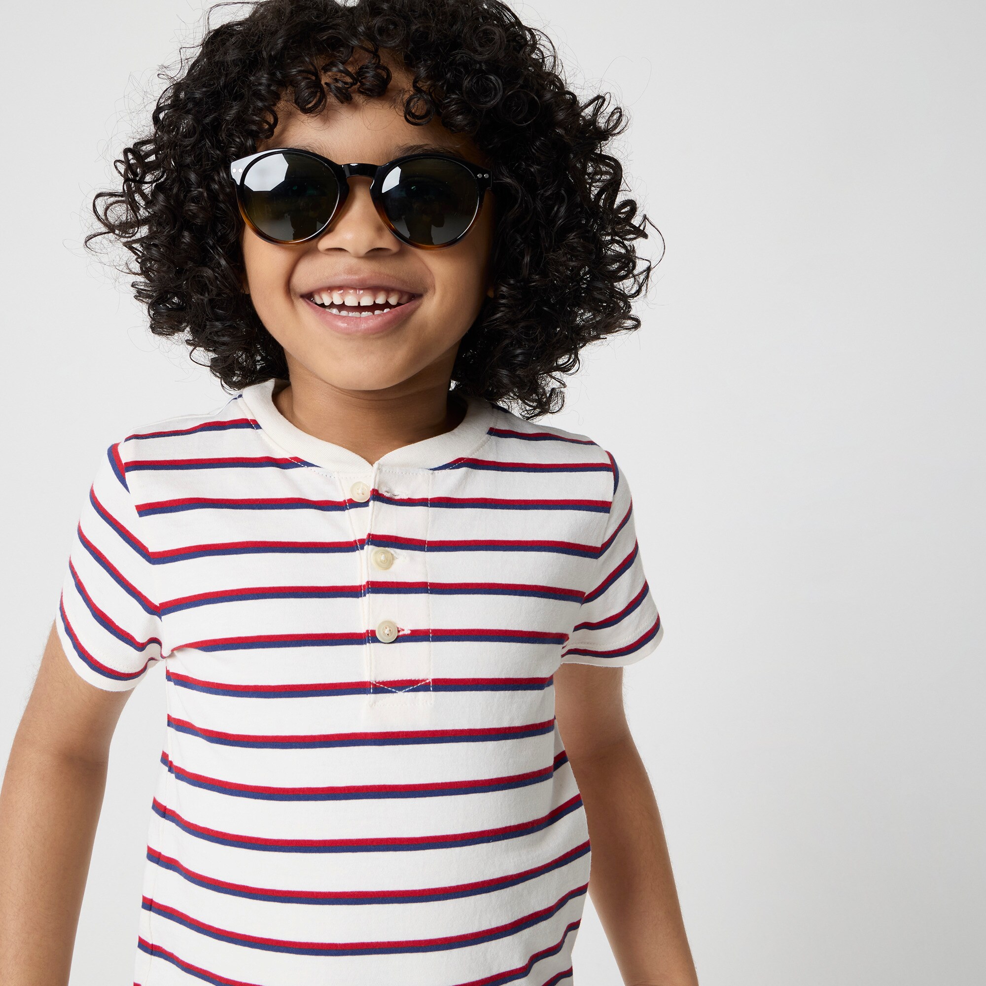 Boys' striped henley tee