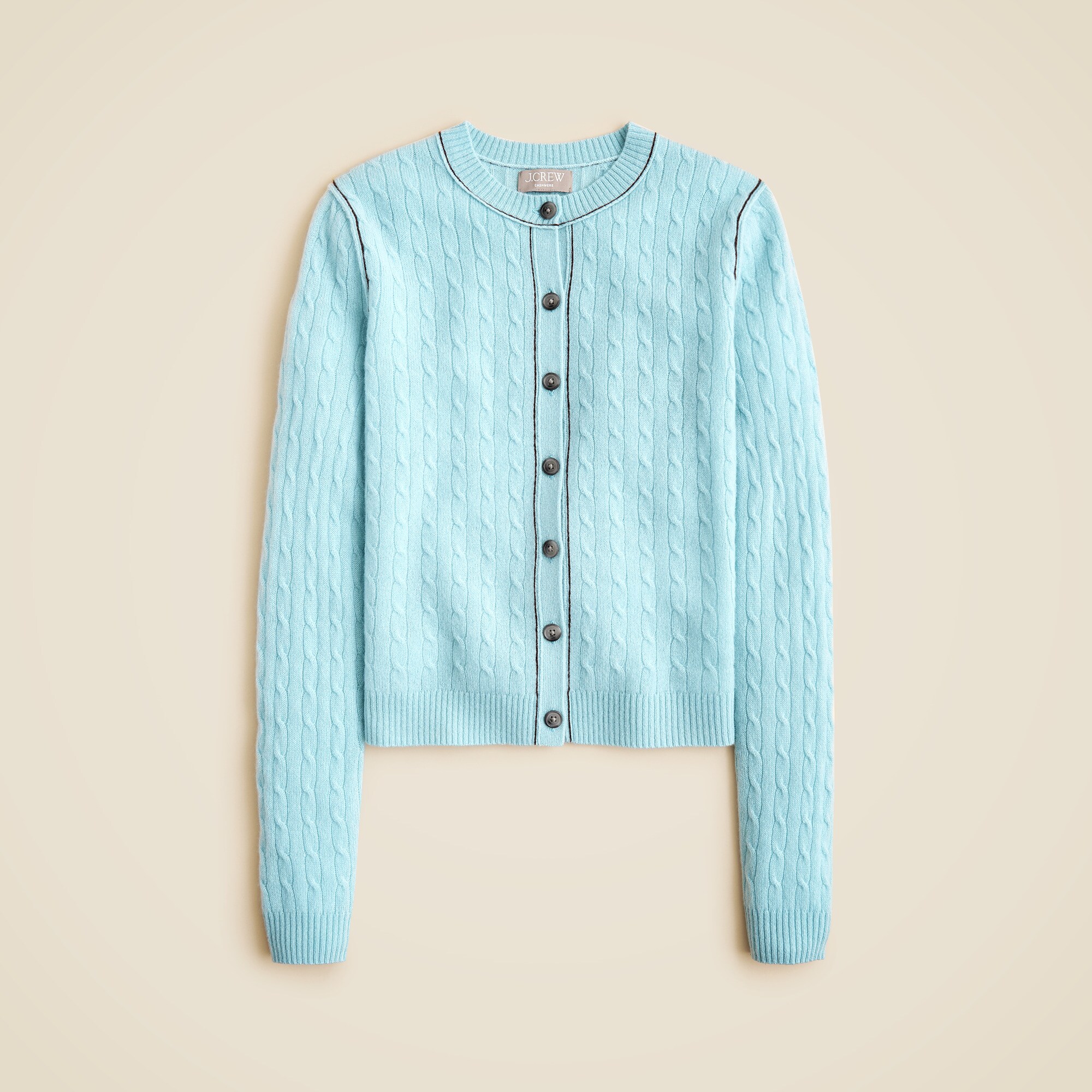 Cashmere Contrast-trim Cardigan For Women | J.Crew