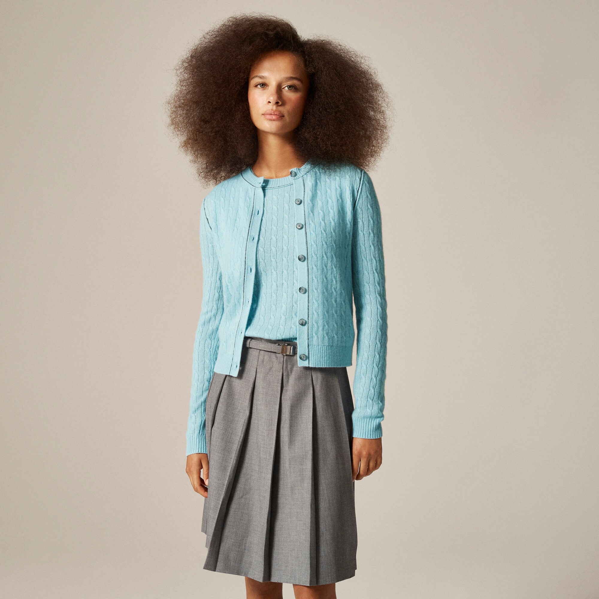  Cashmere contrast-trim cardigan