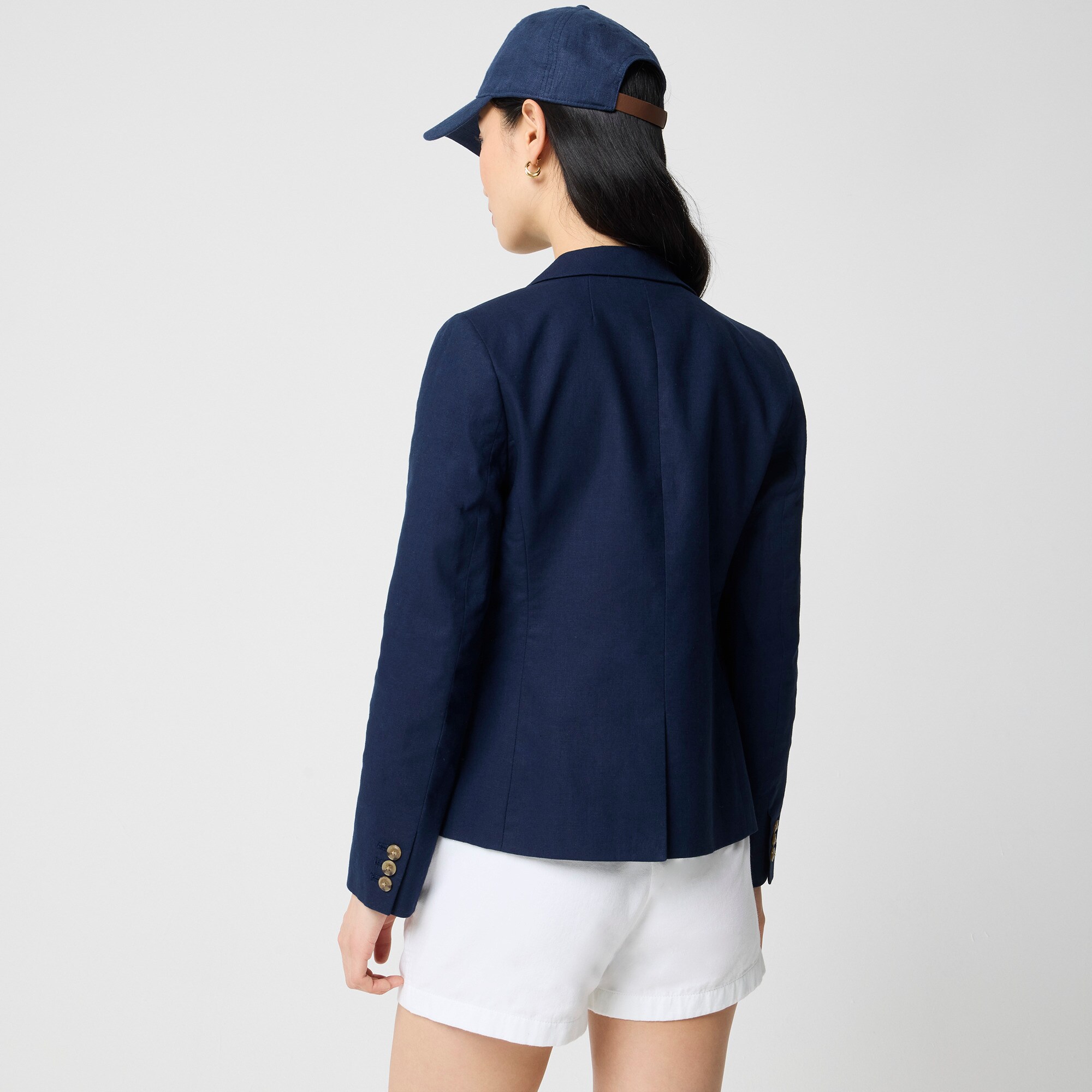 Linen-blend schoolboy blazer