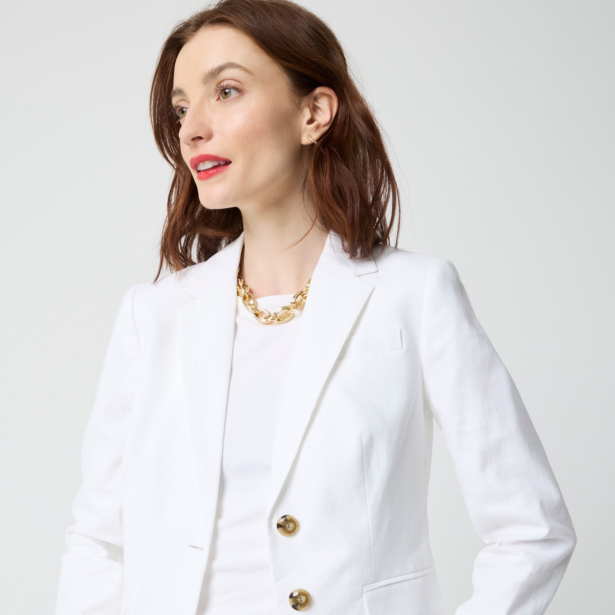 Linen-blend schoolboy blazer