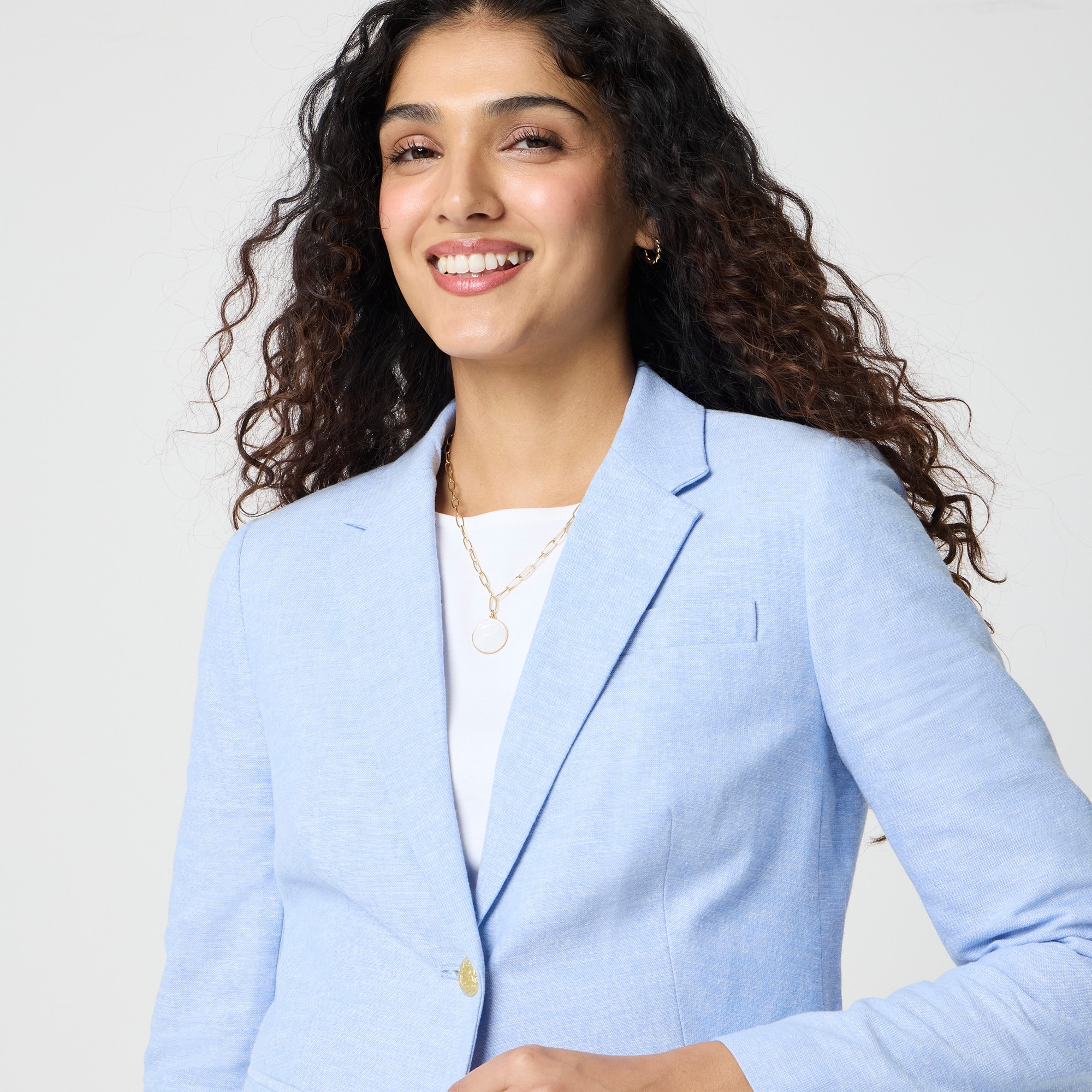 Linen-blend schoolboy blazer