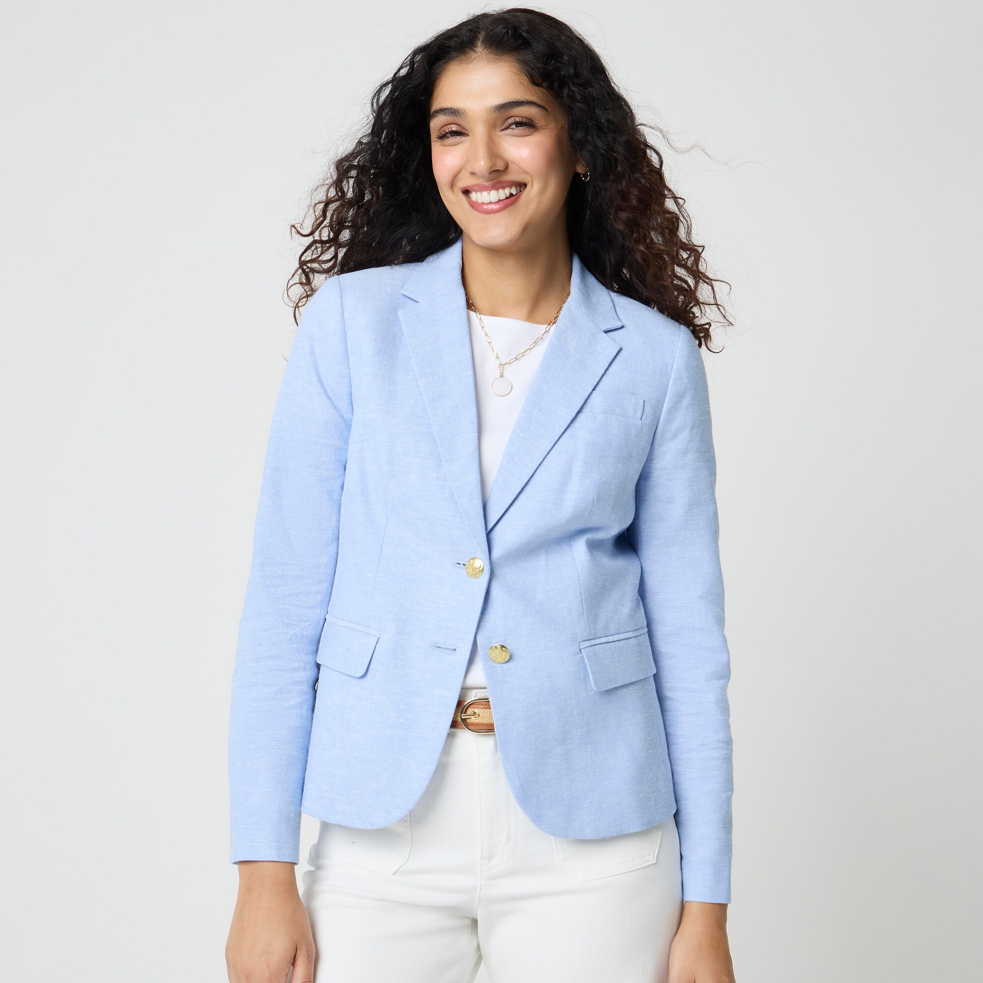  Linen-blend schoolboy blazer