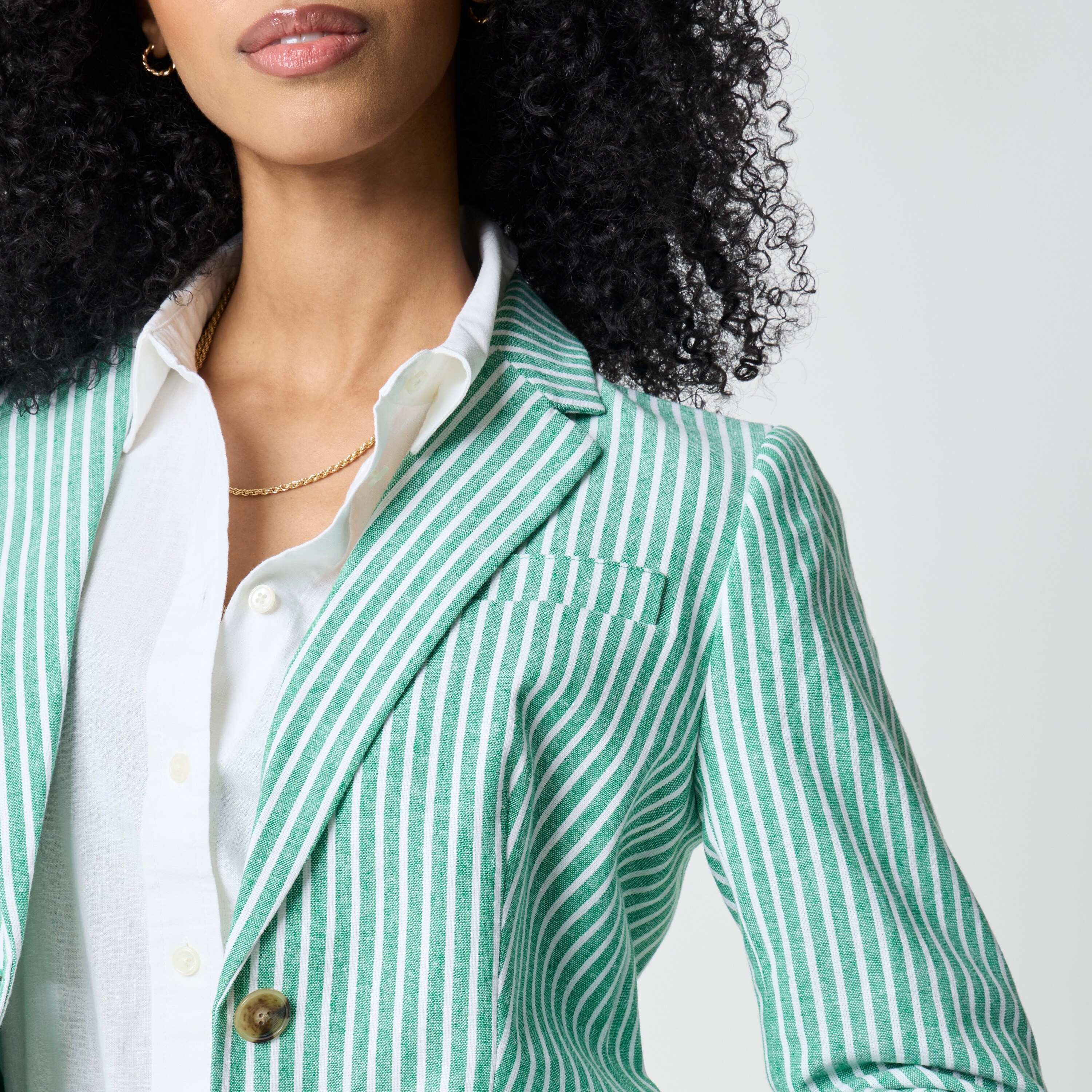 Linen-blend schoolboy blazer