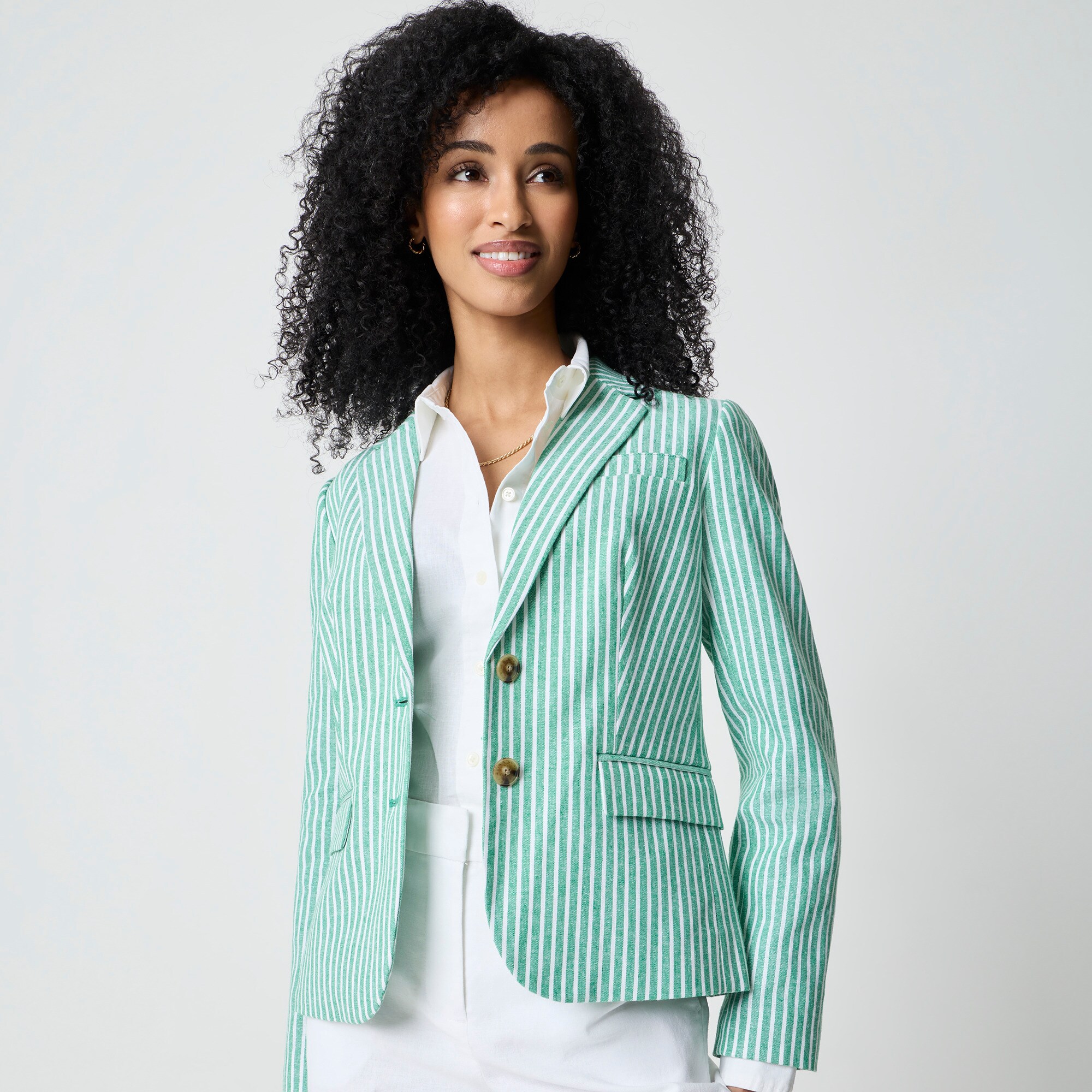 Linen-blend schoolboy blazer