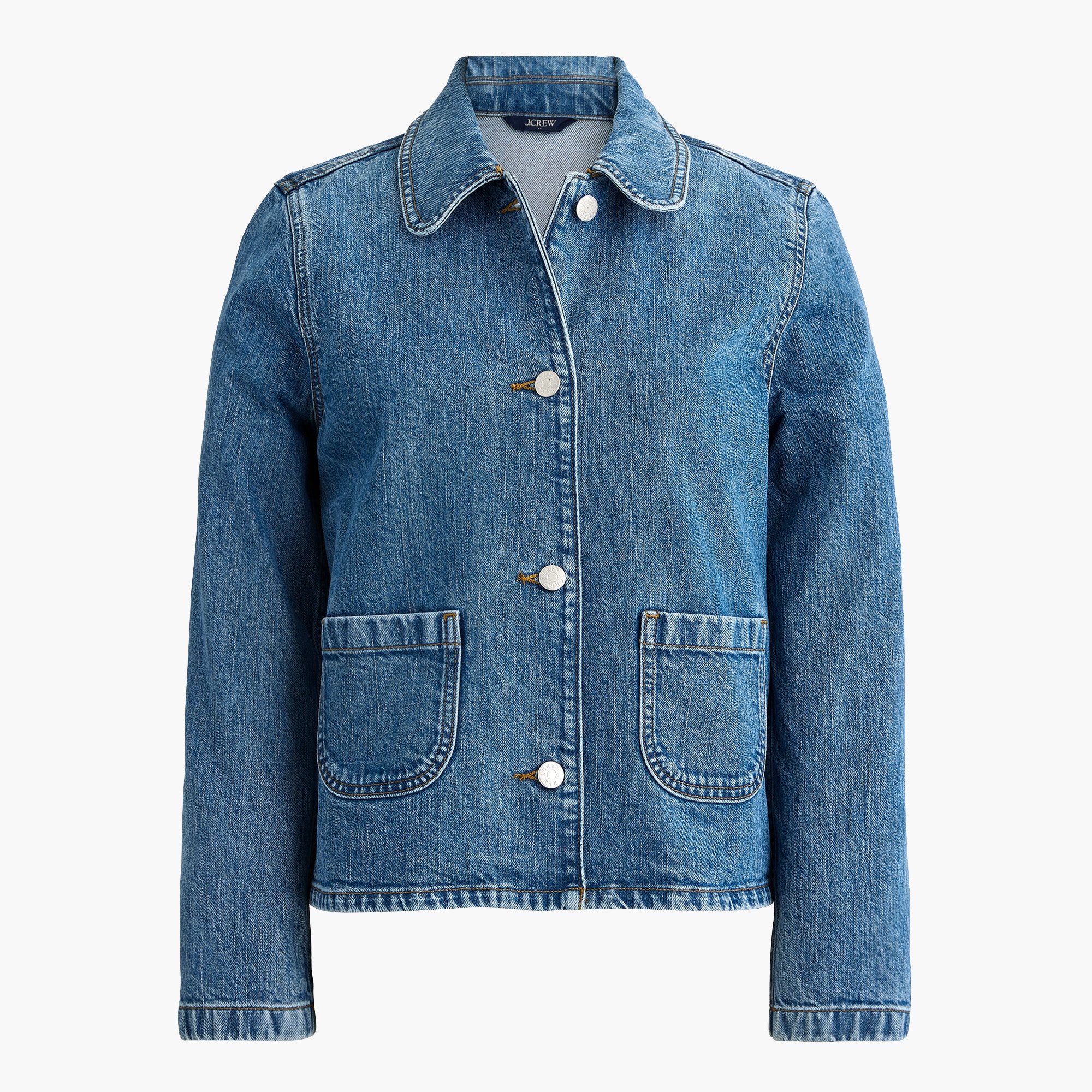 柚*椒様 j.crew denim jacket 90s 1st type Collared Denim Jacket For Women | Factory
