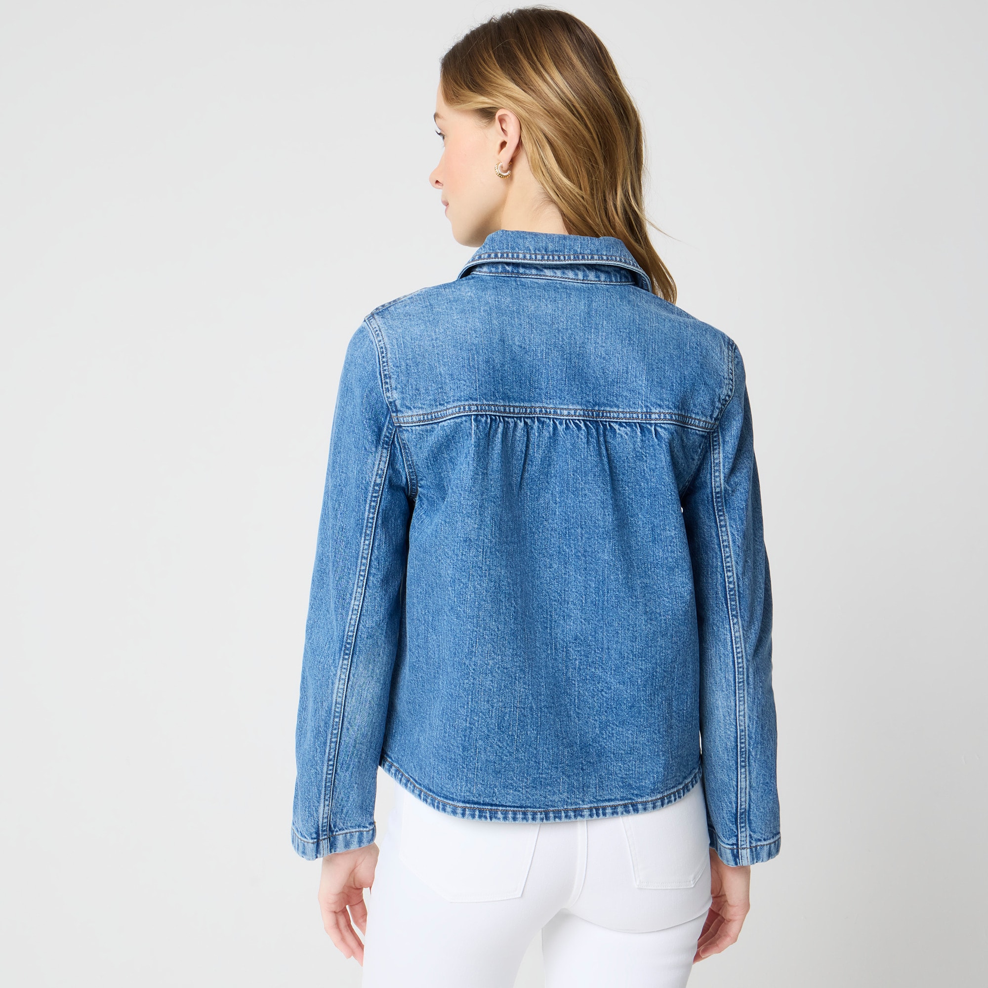 Collared denim jacket - image 3