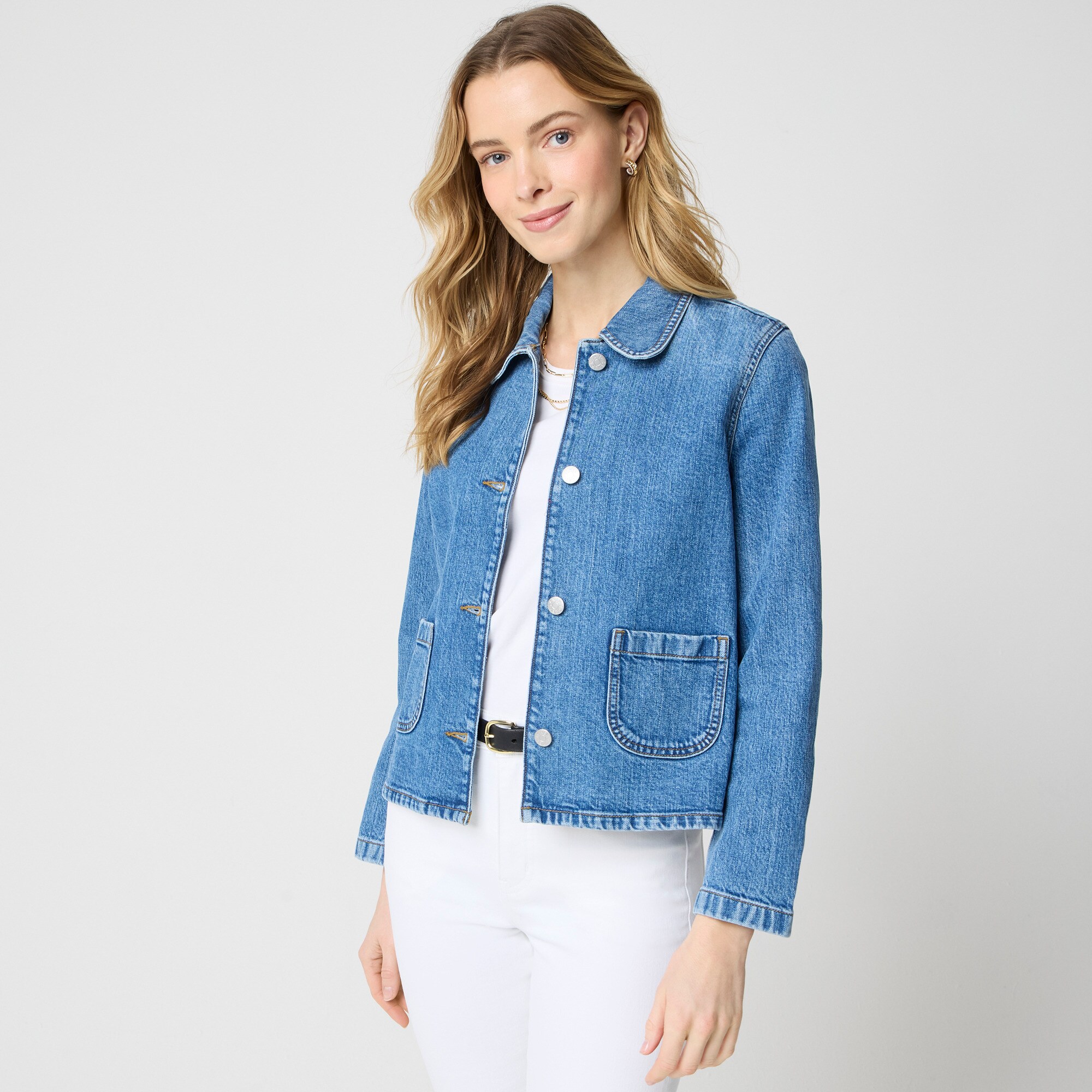 Collared denim jacket