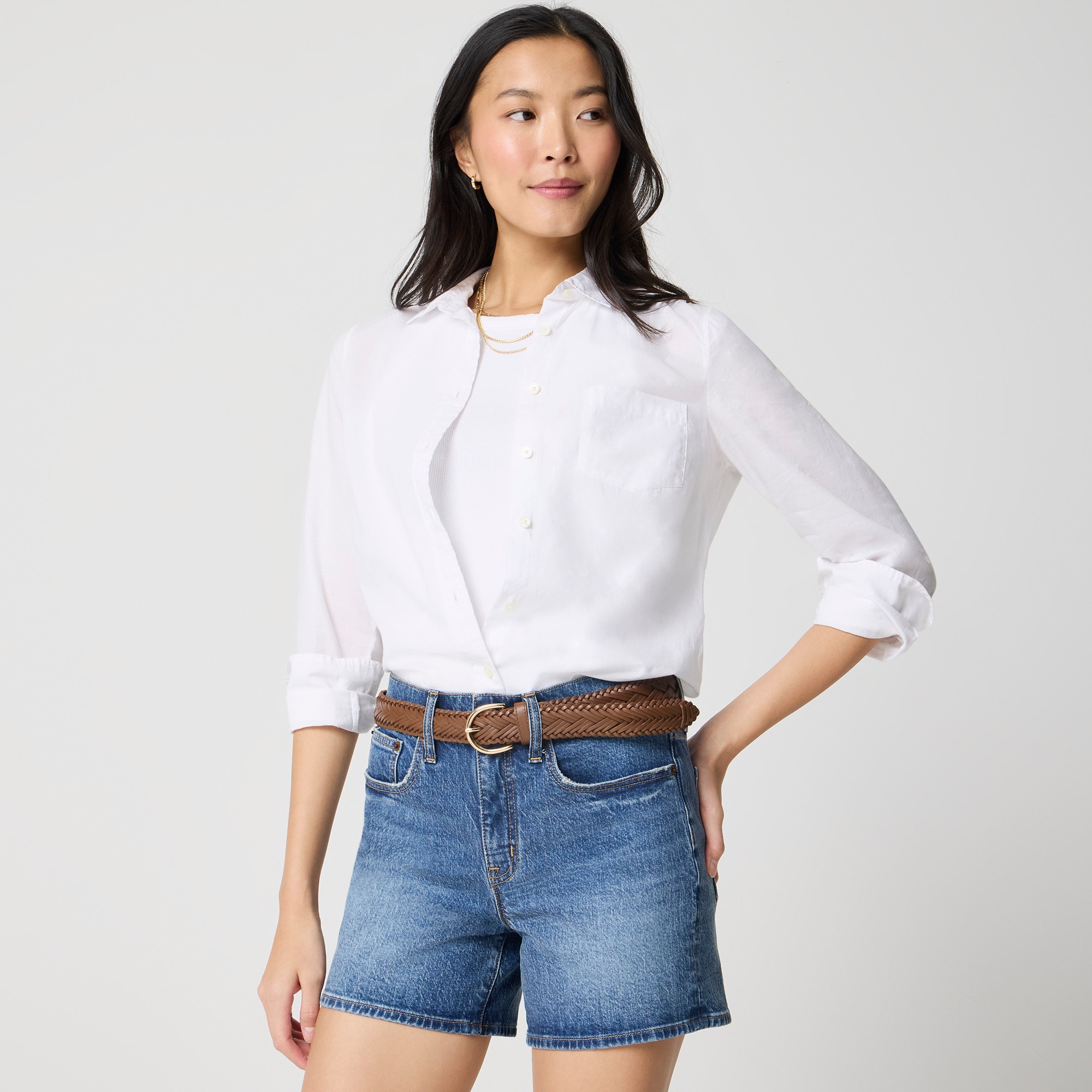 womens Mid-rise modern denim short