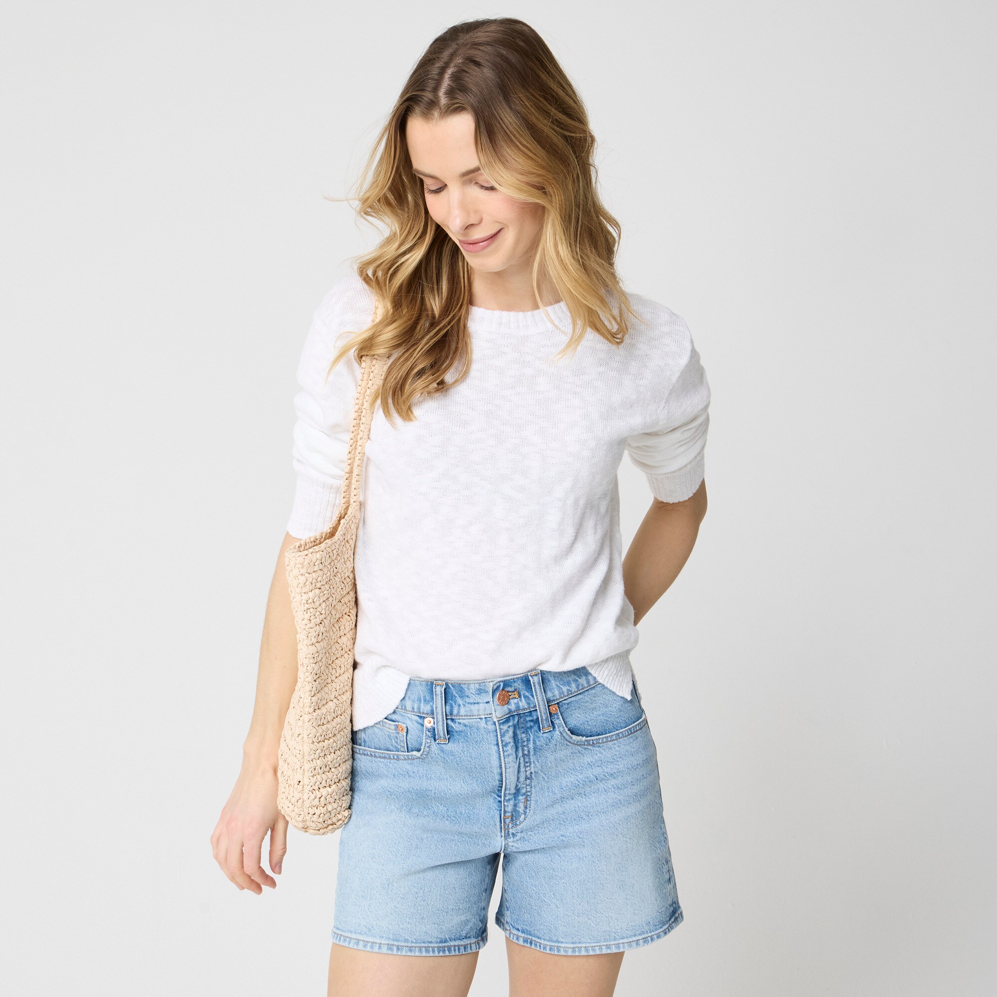 womens Mid-rise modern denim short
