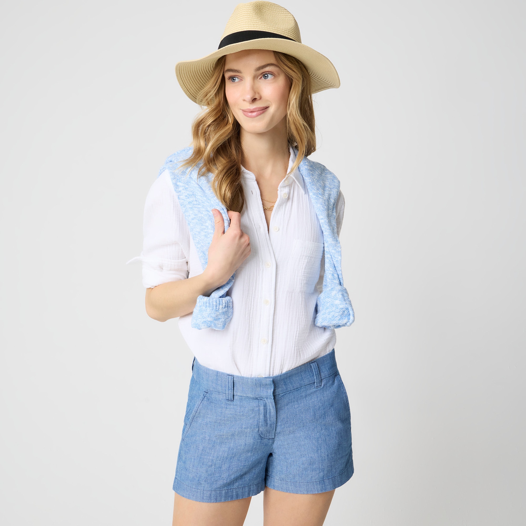 womens 3.5" chambray short