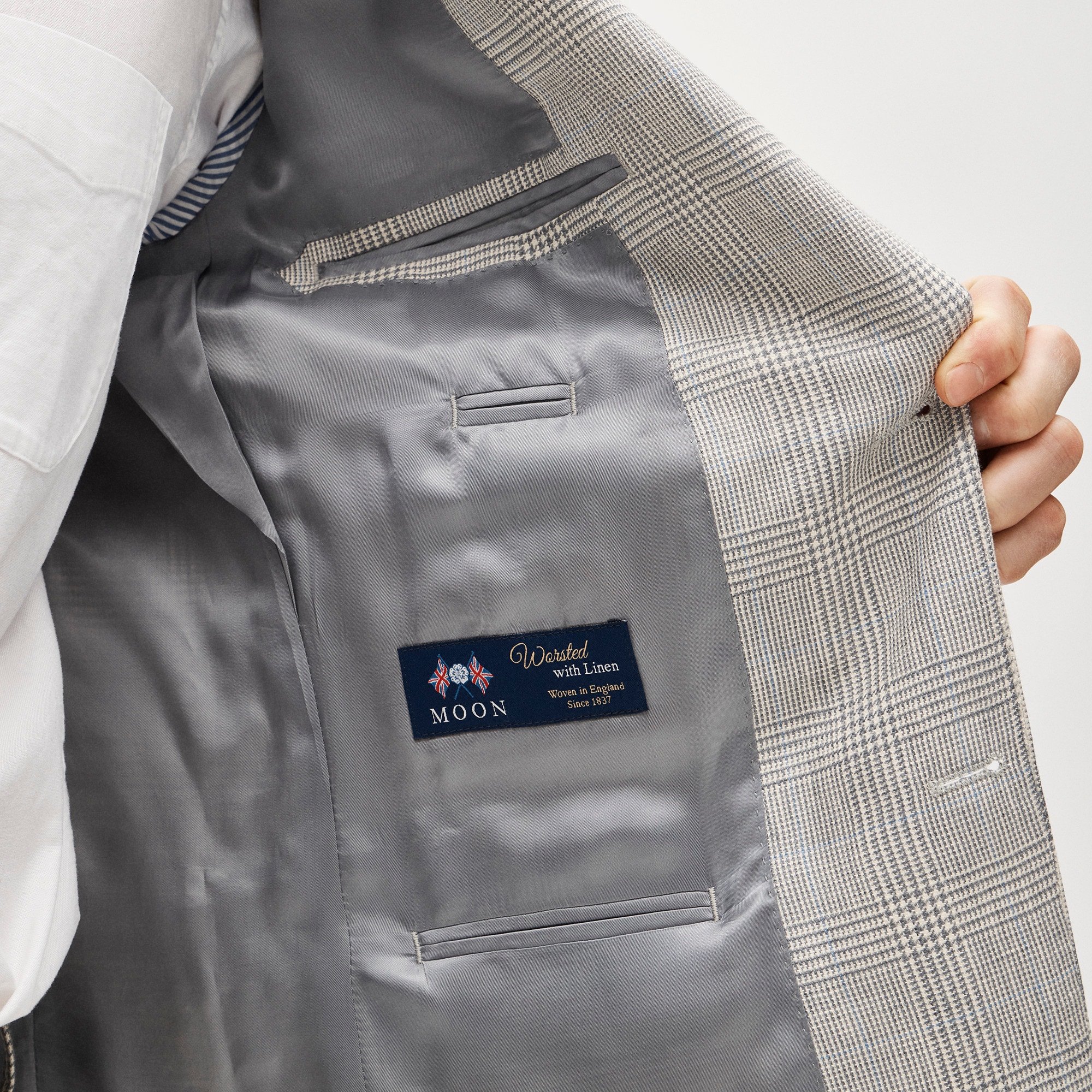 Crosby Classic-fit Suit Jacket In English Wool-linen Blend For Men