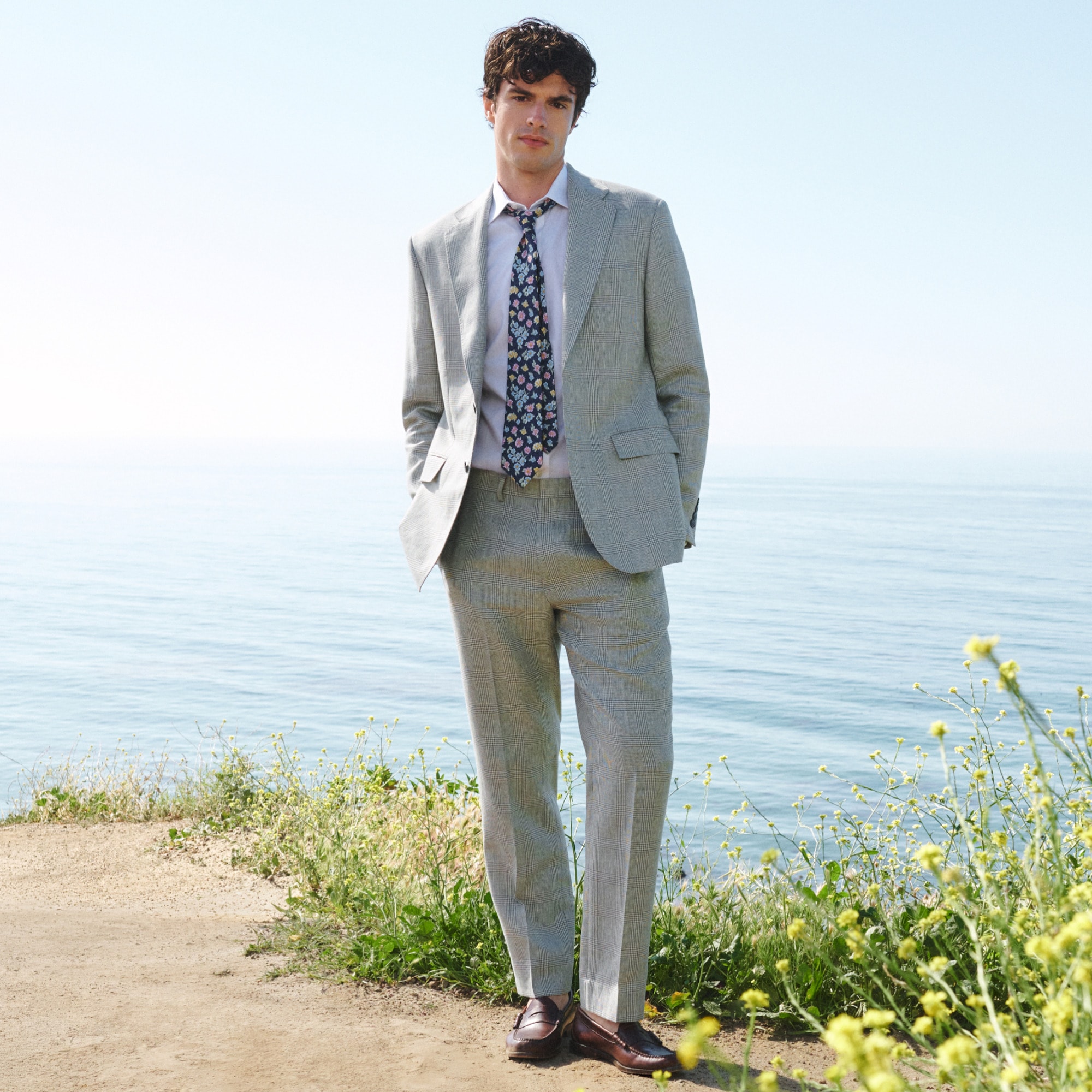 Crosby Classic-fit Suit Jacket In English Wool-linen Blend For Men