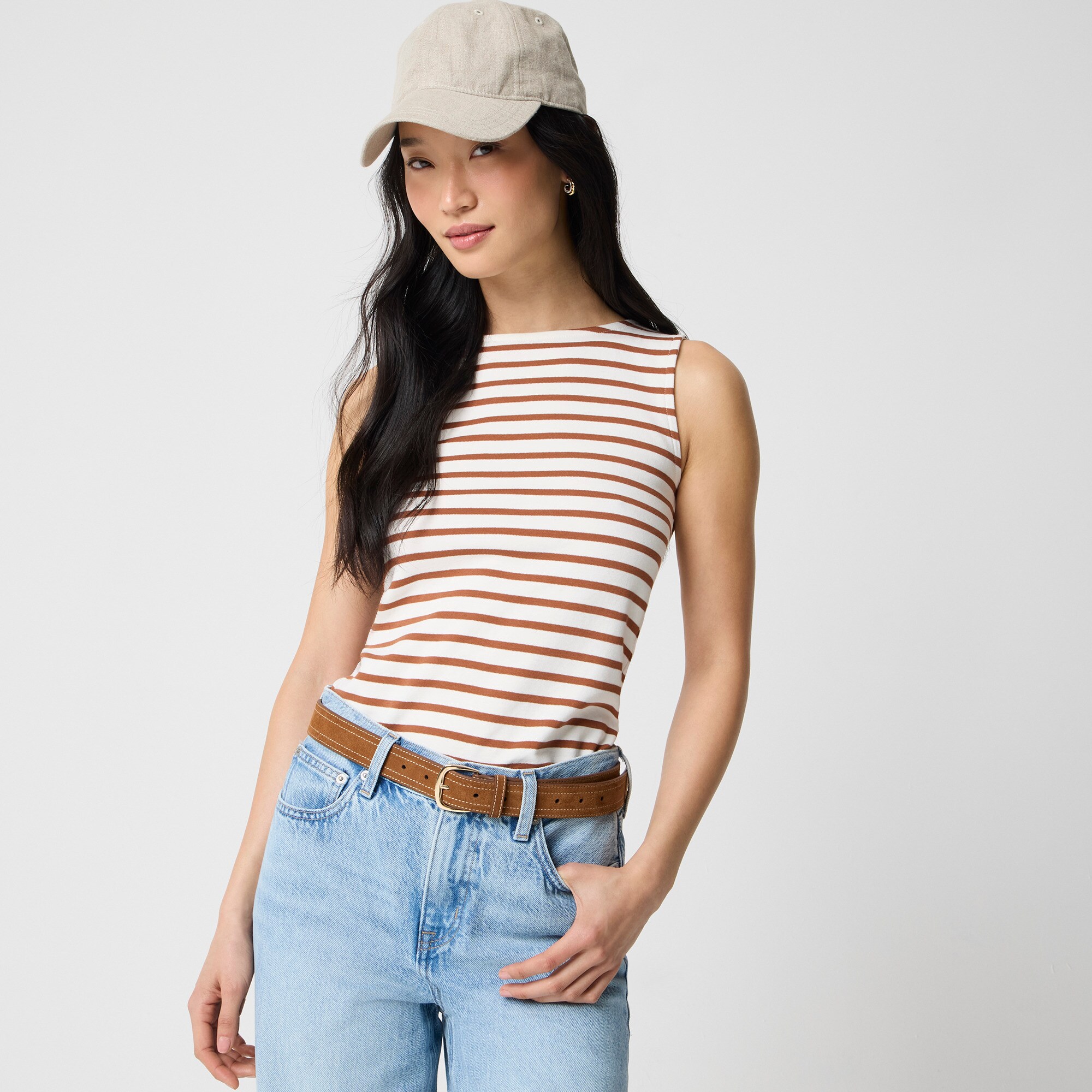  Striped Essential shell tank top
