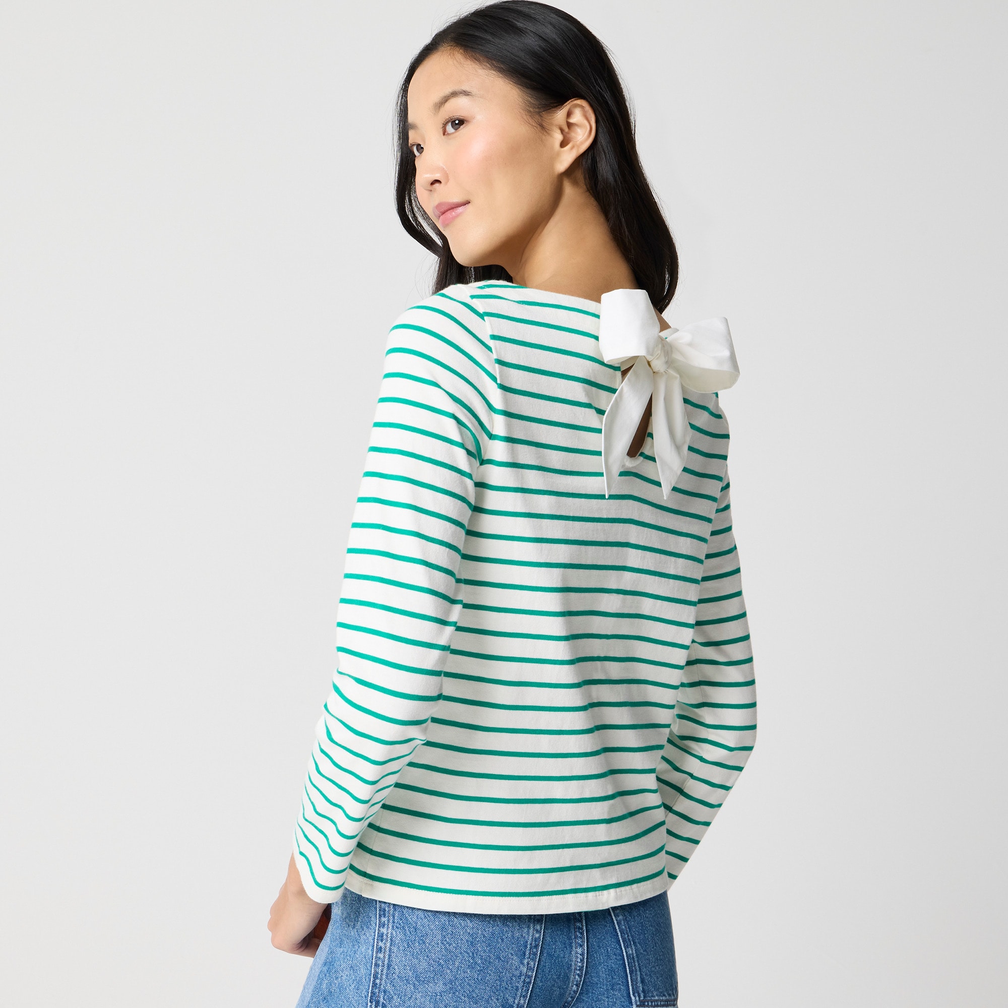  Striped bow-back top