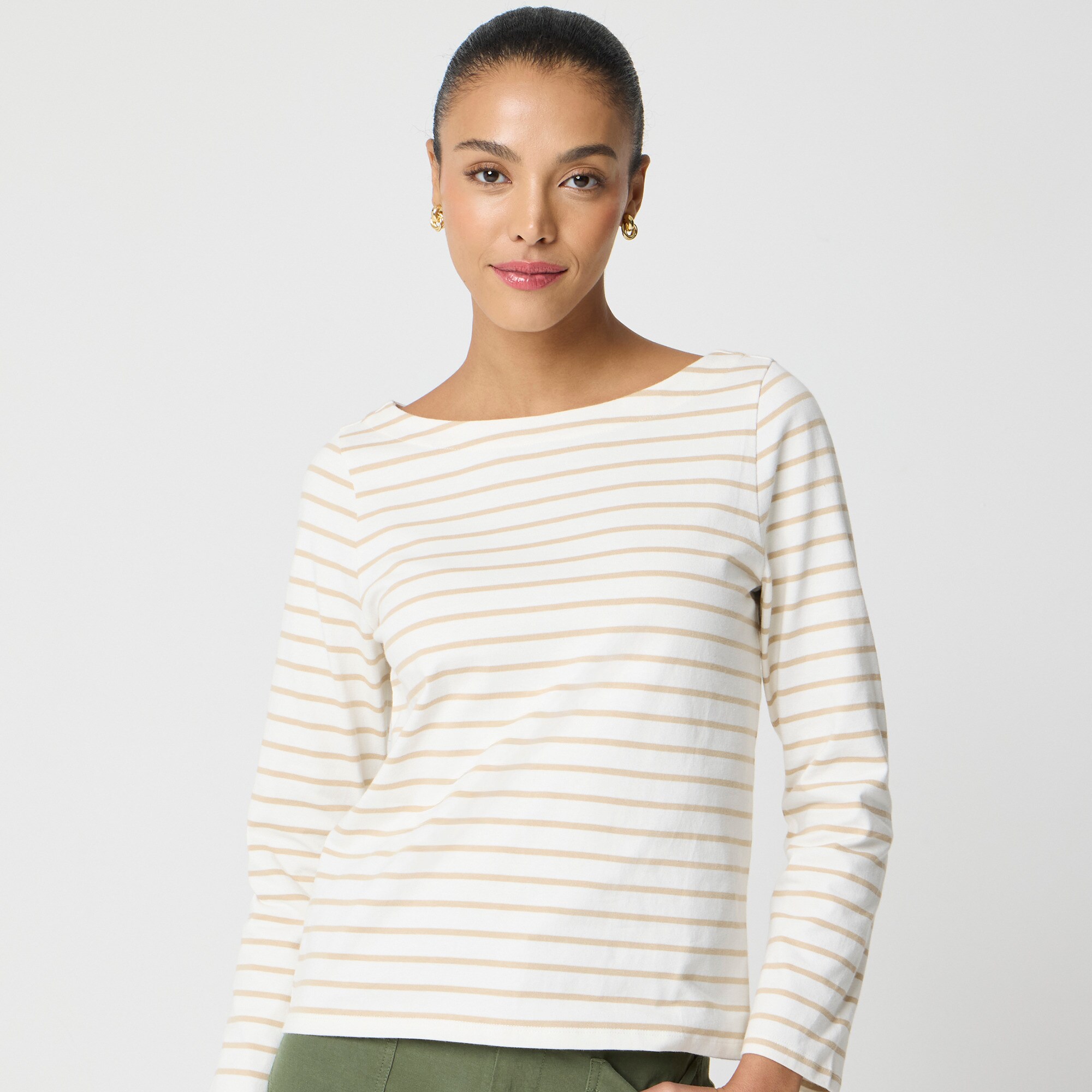 Striped bow-back top