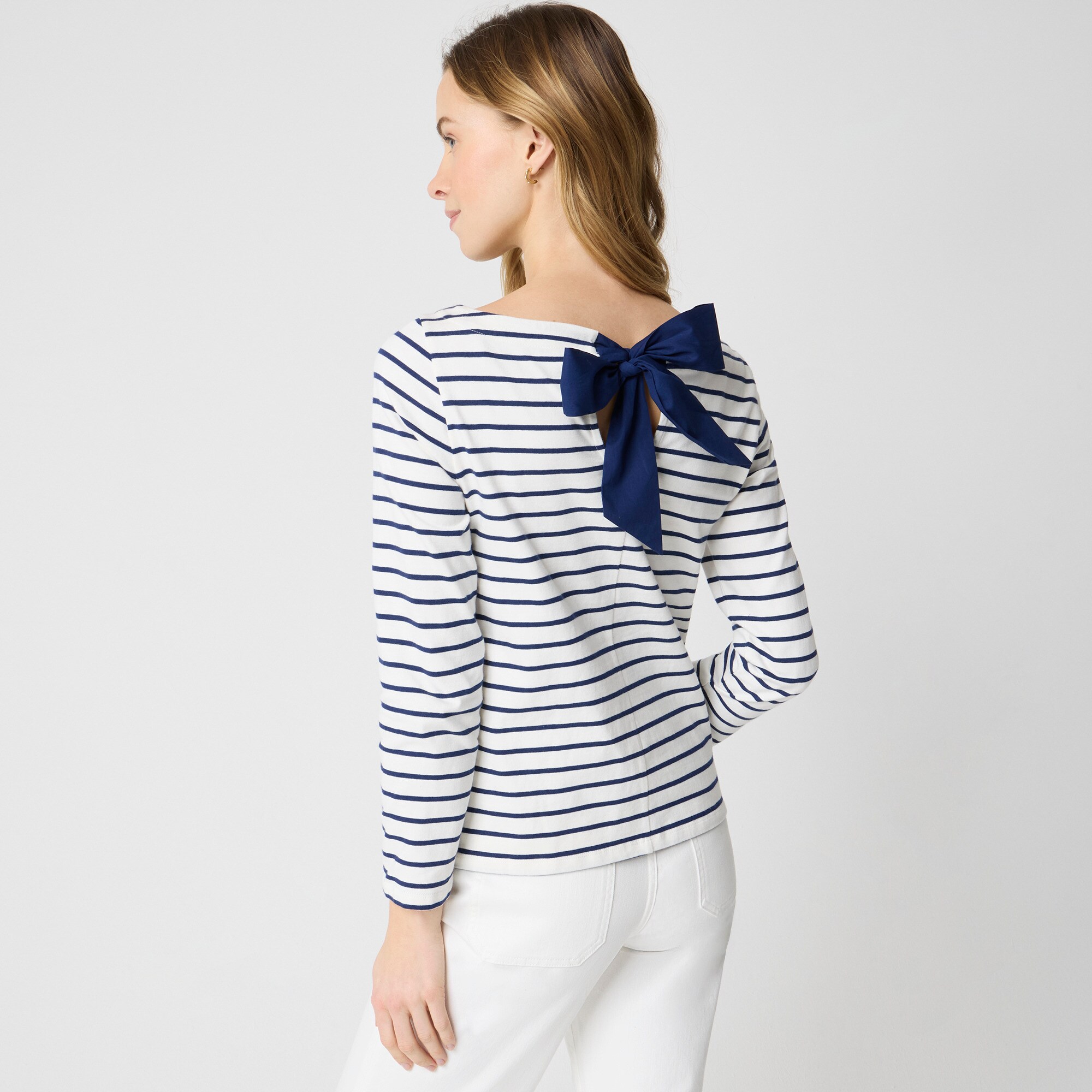  Striped bow-back top