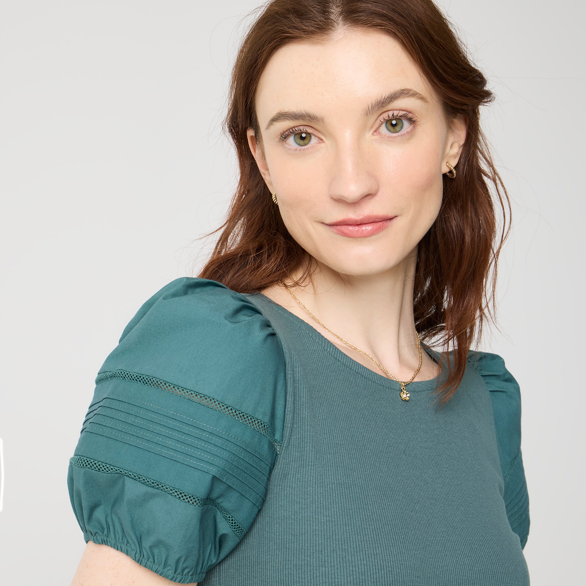 Puff-sleeve mixy top