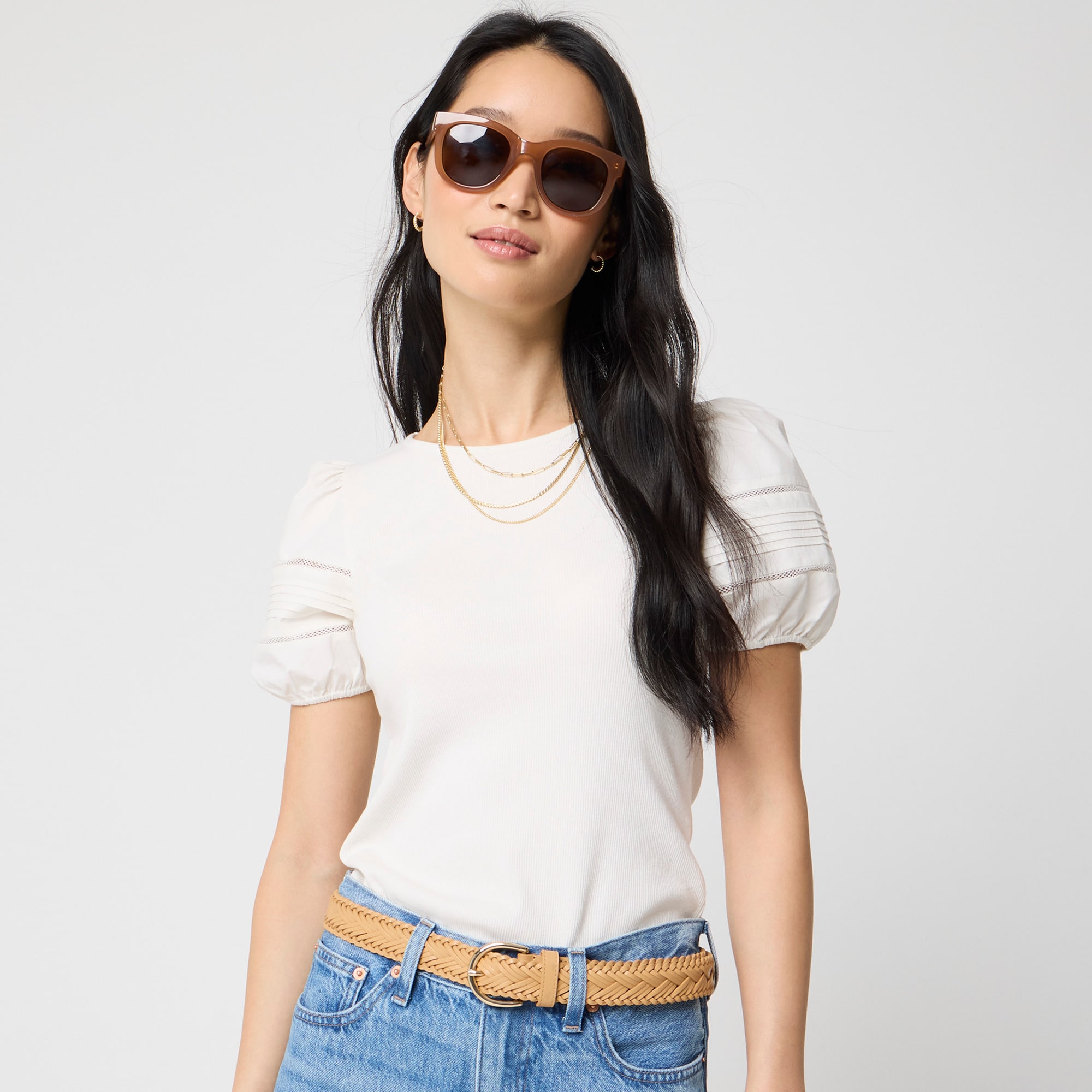 Puff-sleeve mixy top - image 3