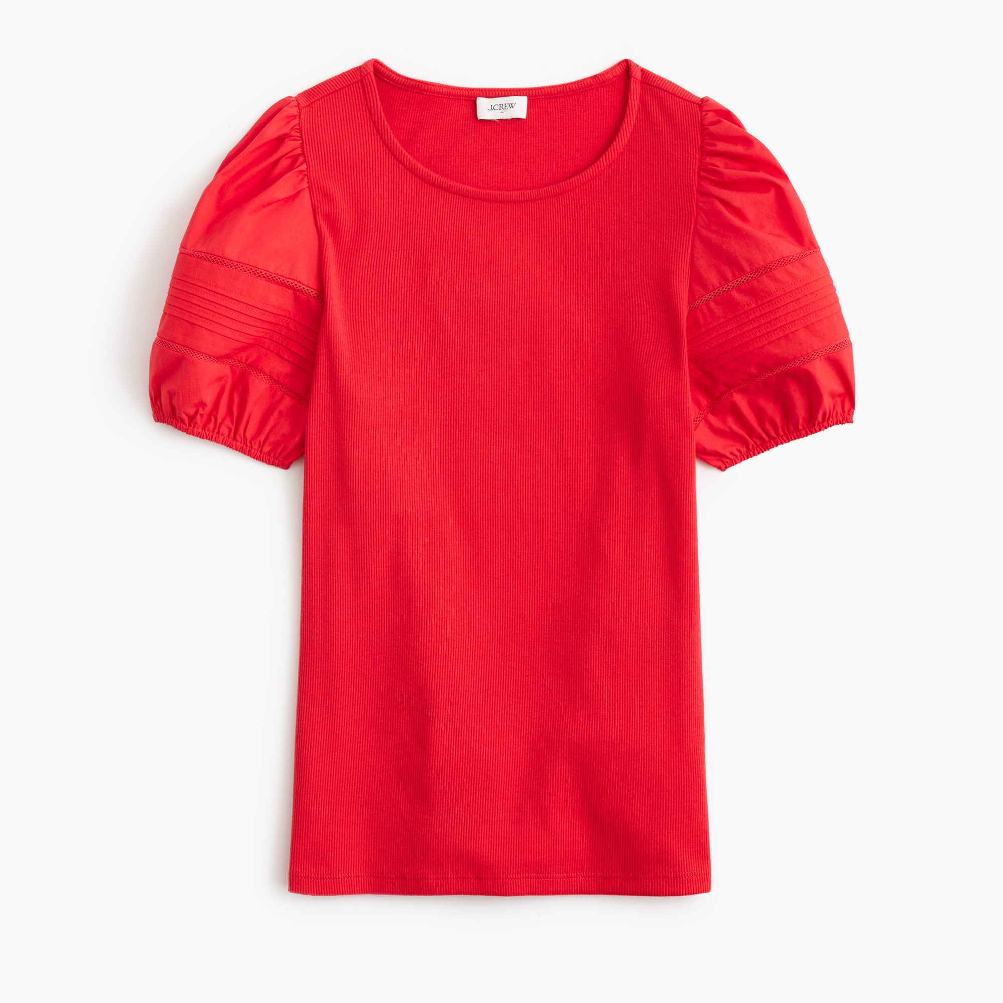  Puff-sleeve mixy top