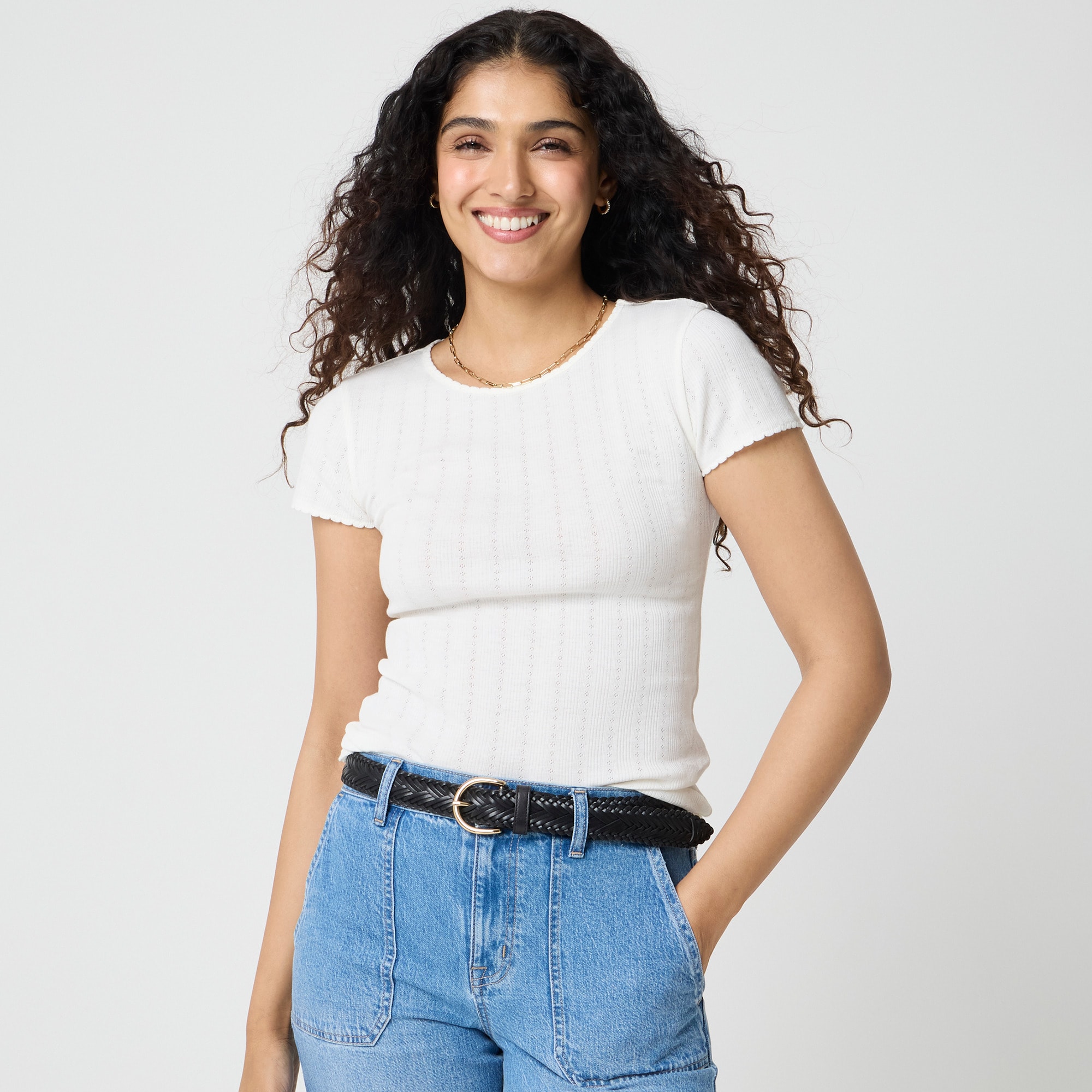 Pointelle tee - image 5