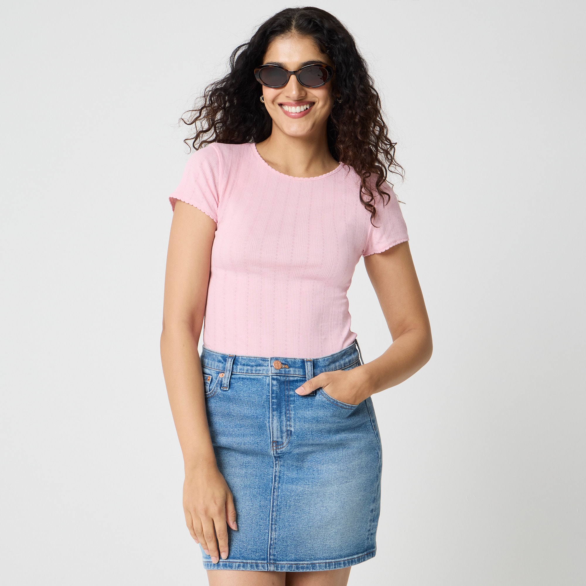Pointelle tee