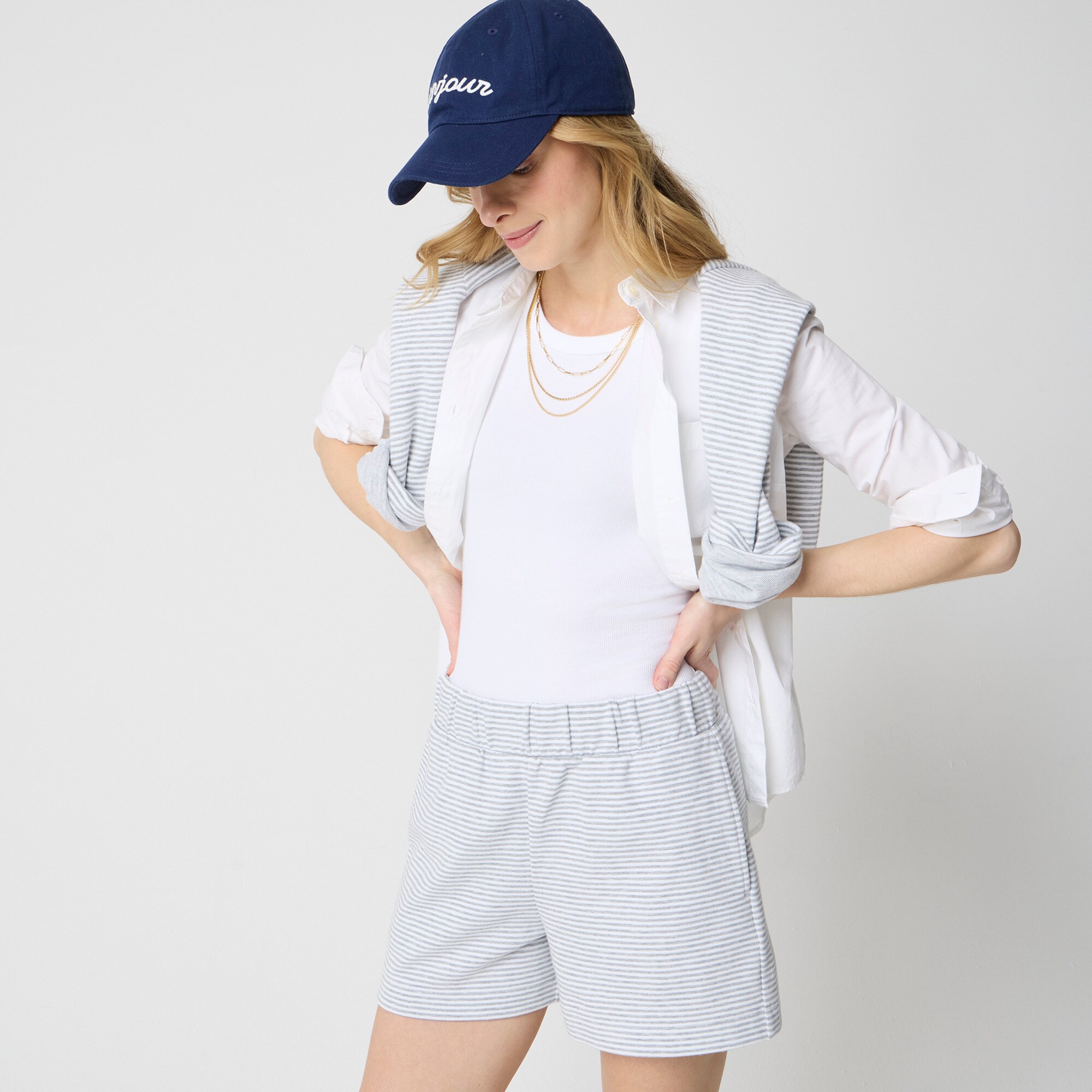 womens Striped terry short