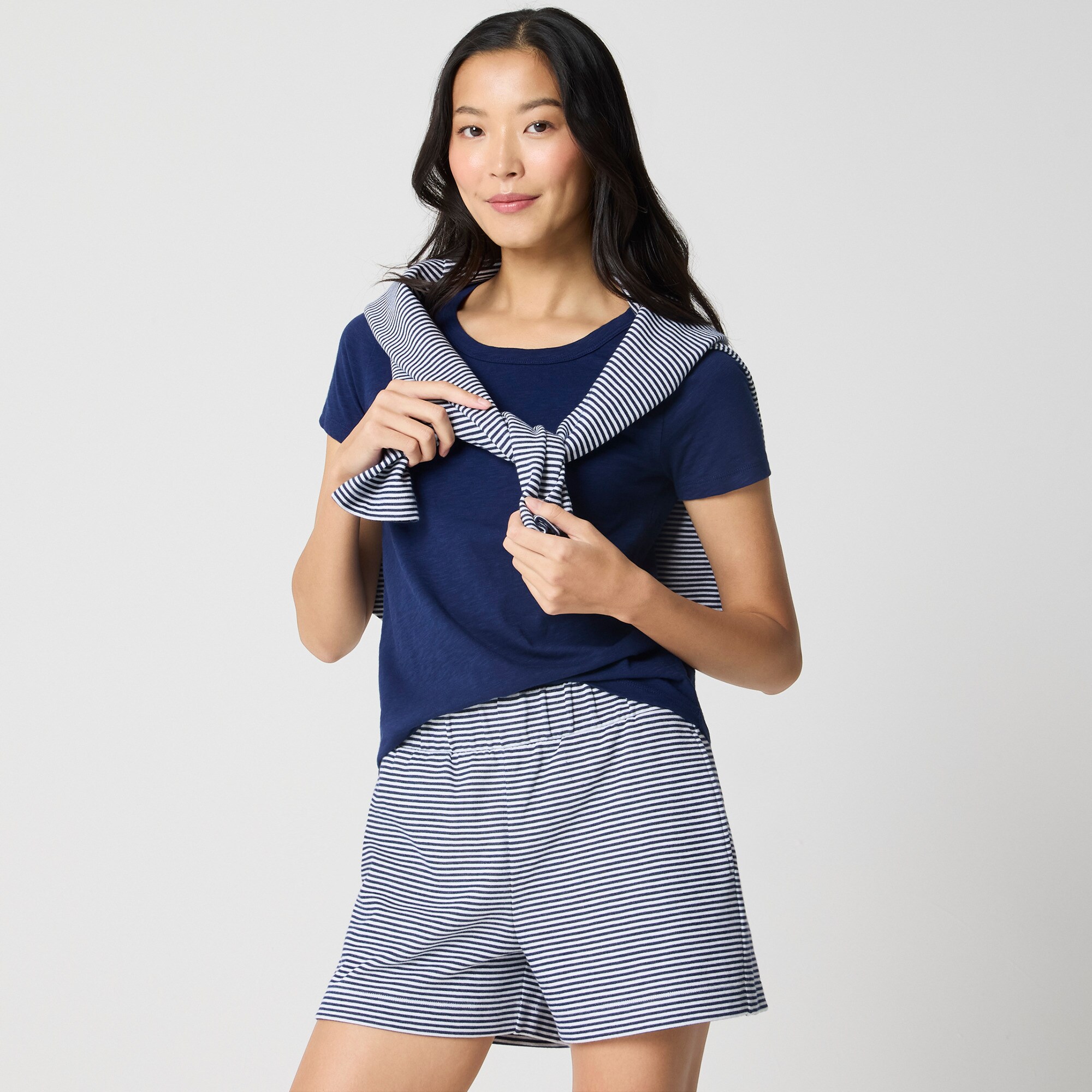 womens Striped terry short
