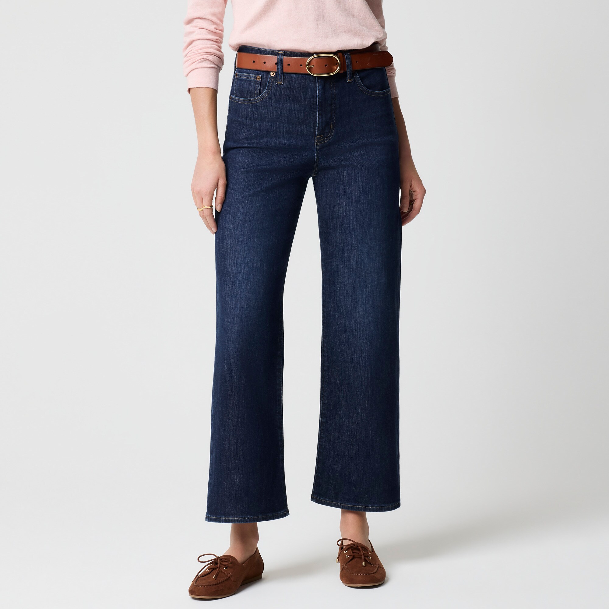 Wide-leg cropped jean in all-day stretch