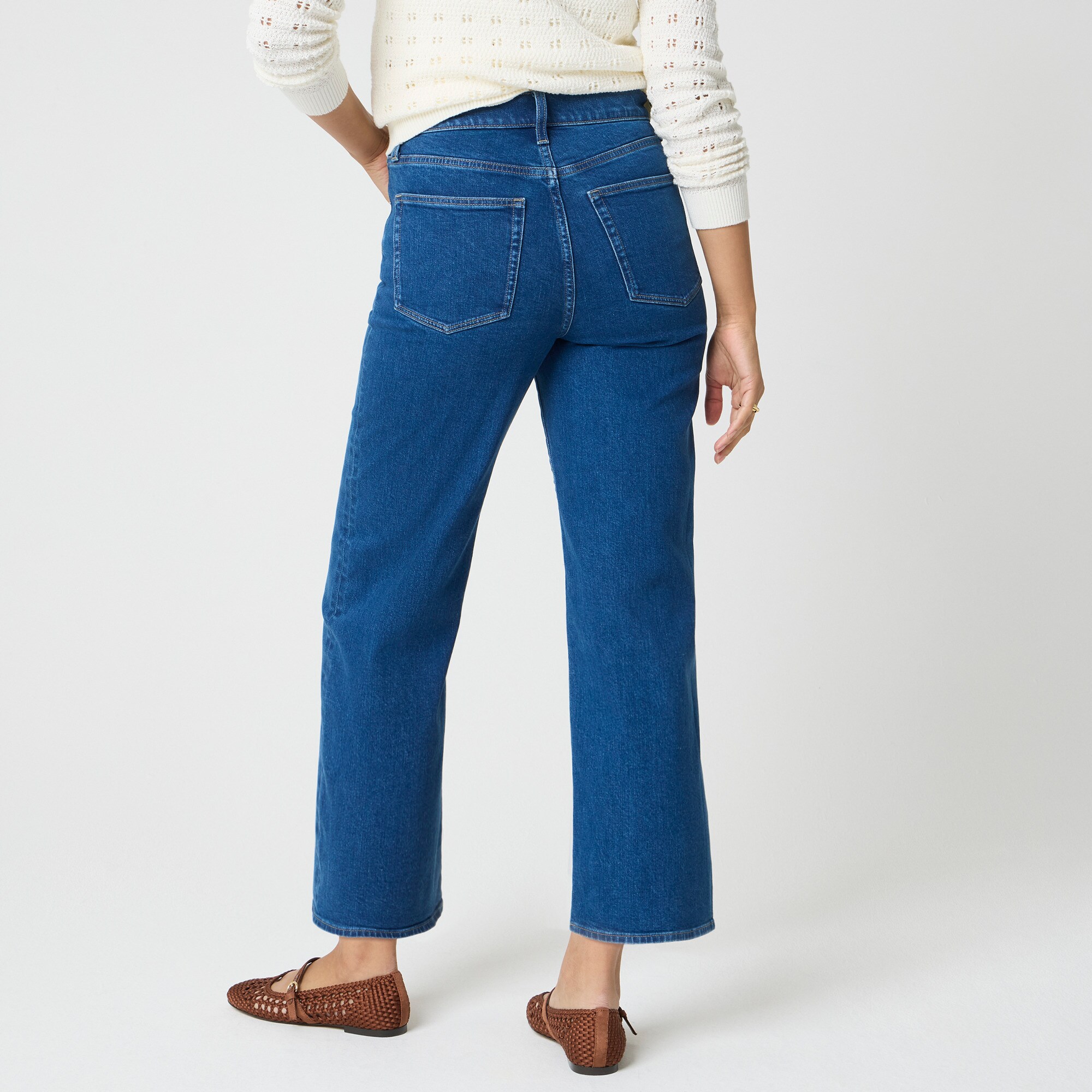 Wide-leg cropped jean in all-day stretch