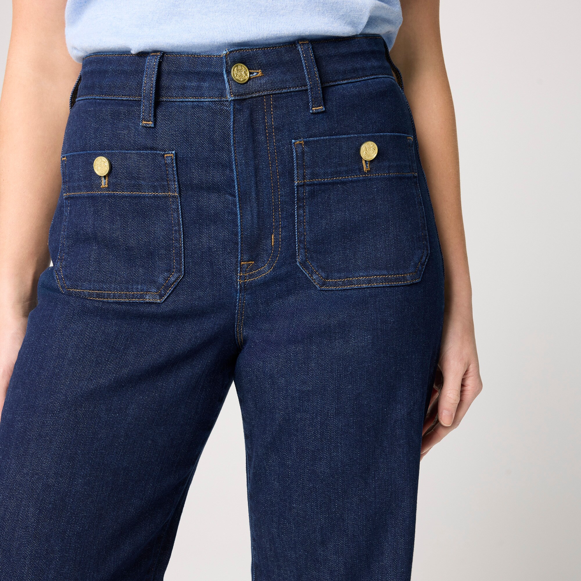 Curvy slim-wide sailor jean in all-day stretch