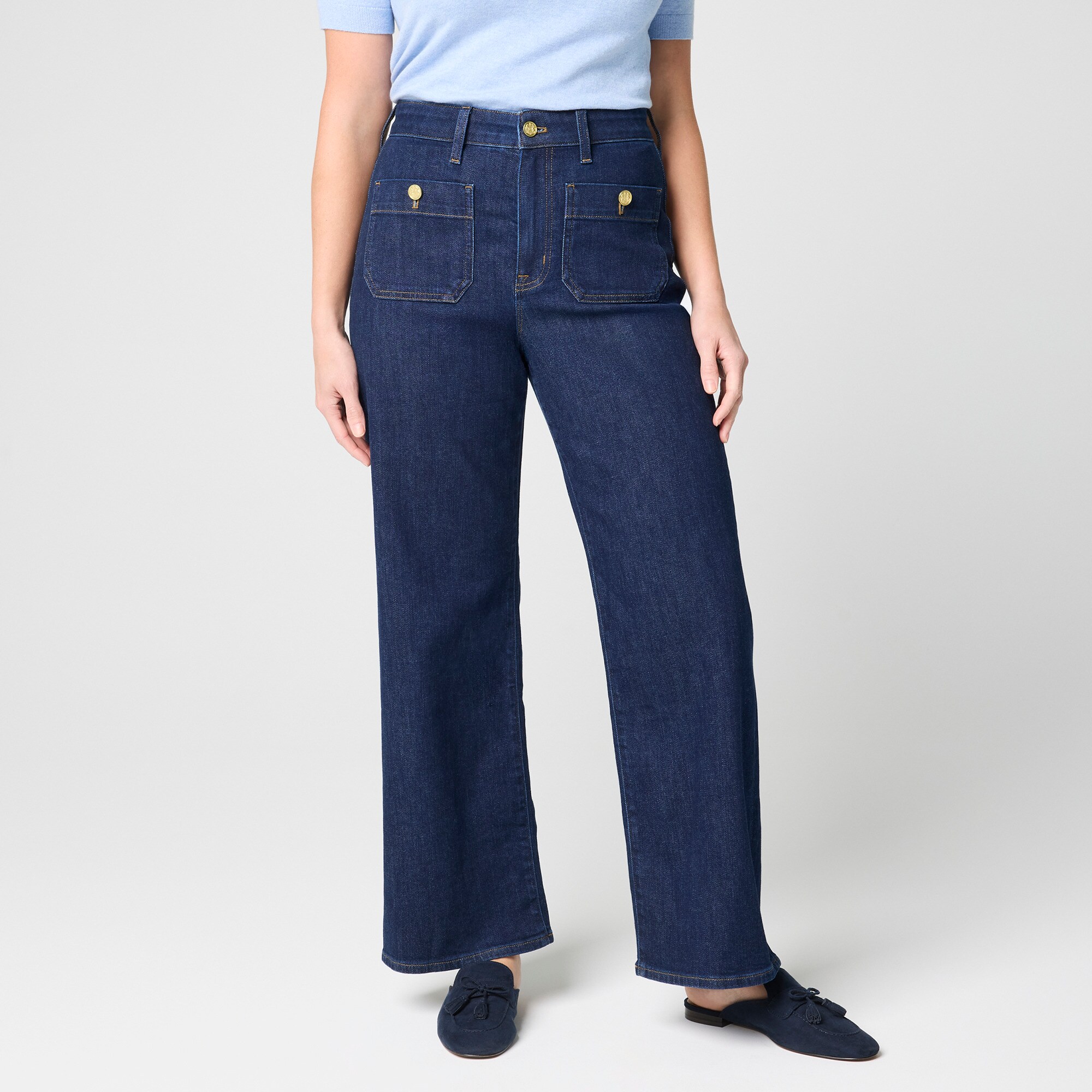 Curvy slim-wide sailor jean in all-day stretch