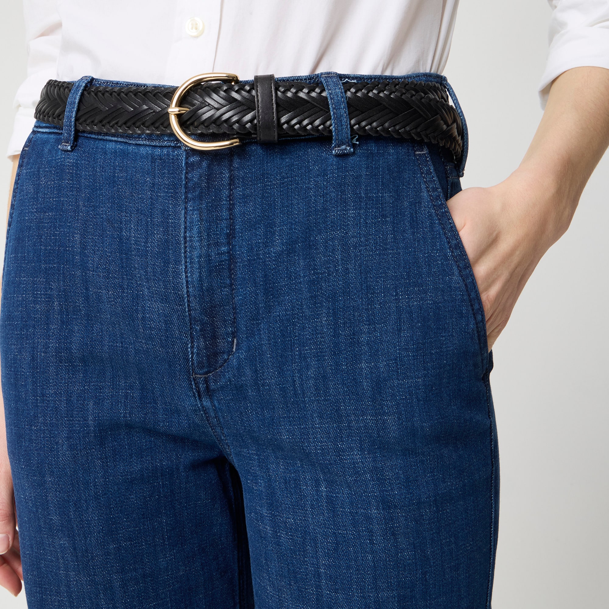High-rise wide-leg trouser jean in all-day stretch