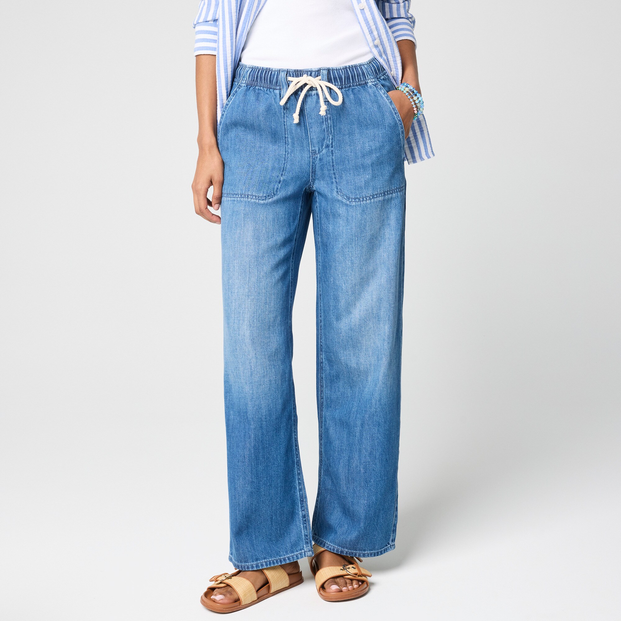 womens Light-feel drawstring jean