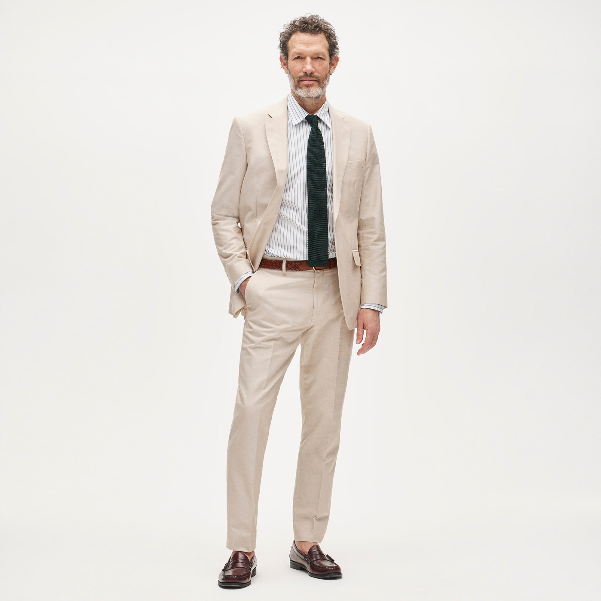 Ludlow Slim-fit suit jacket in Portuguese cotton oxford
