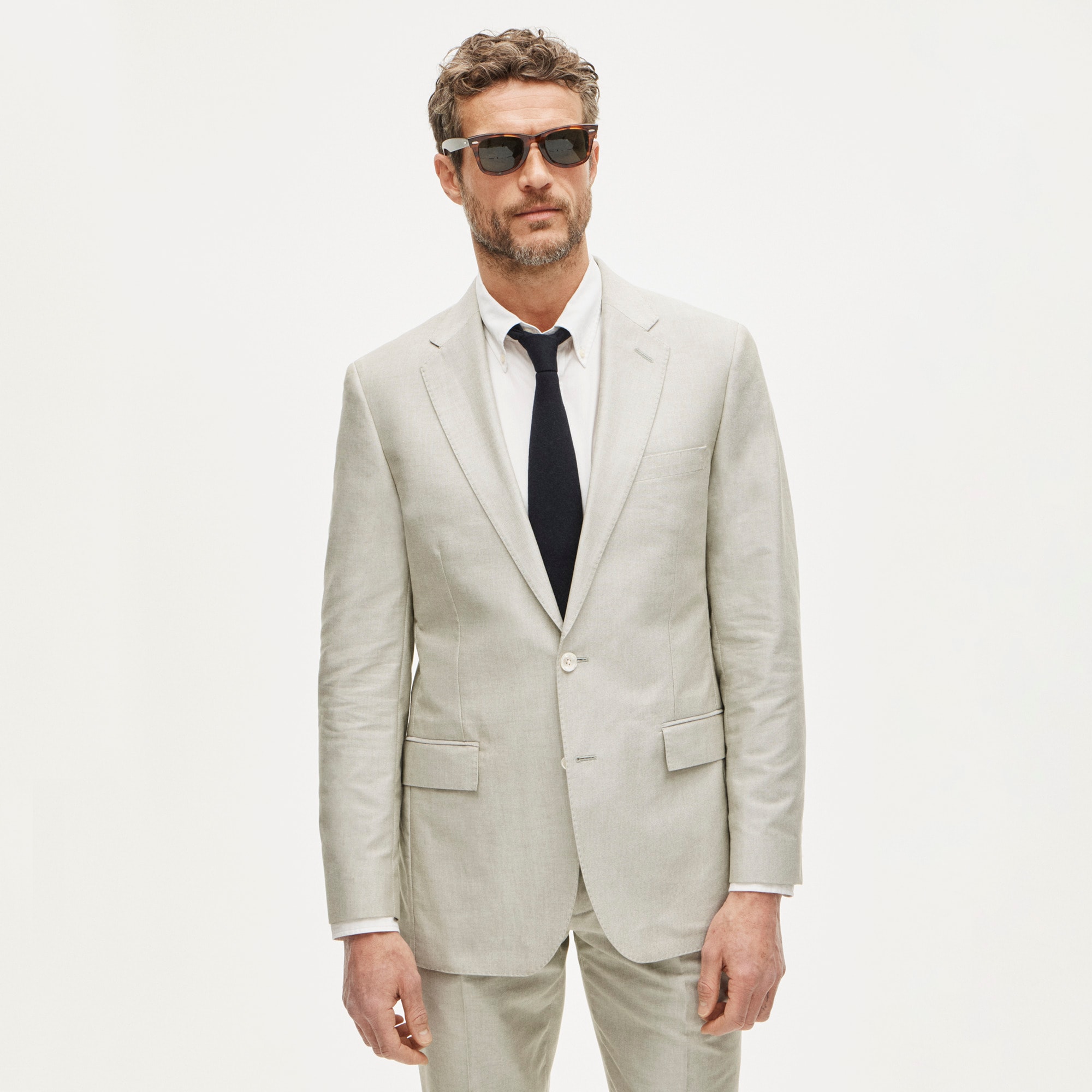 Ludlow Slim-fit suit jacket in Portuguese cotton oxford