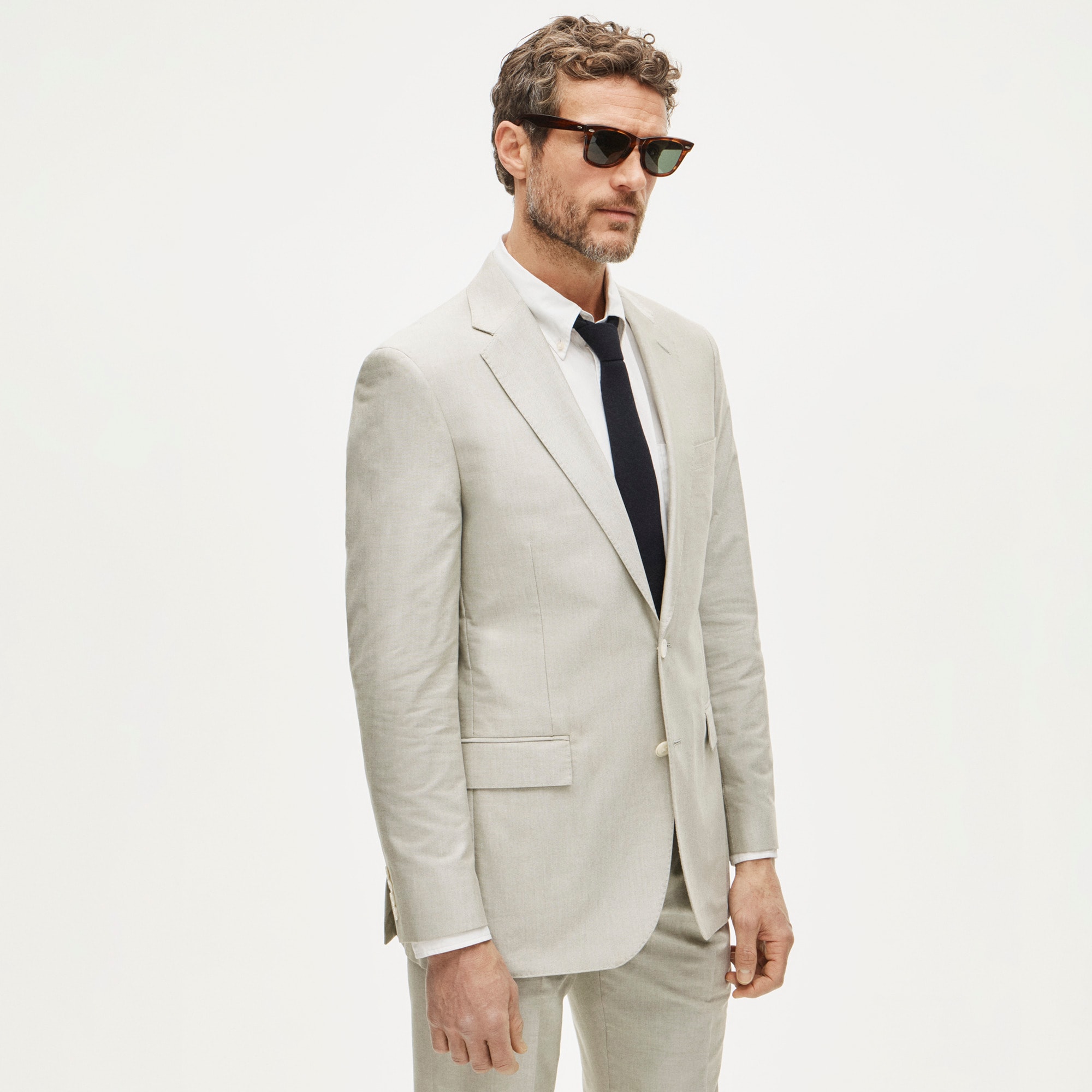Ludlow Slim-fit suit jacket in Portuguese cotton oxford