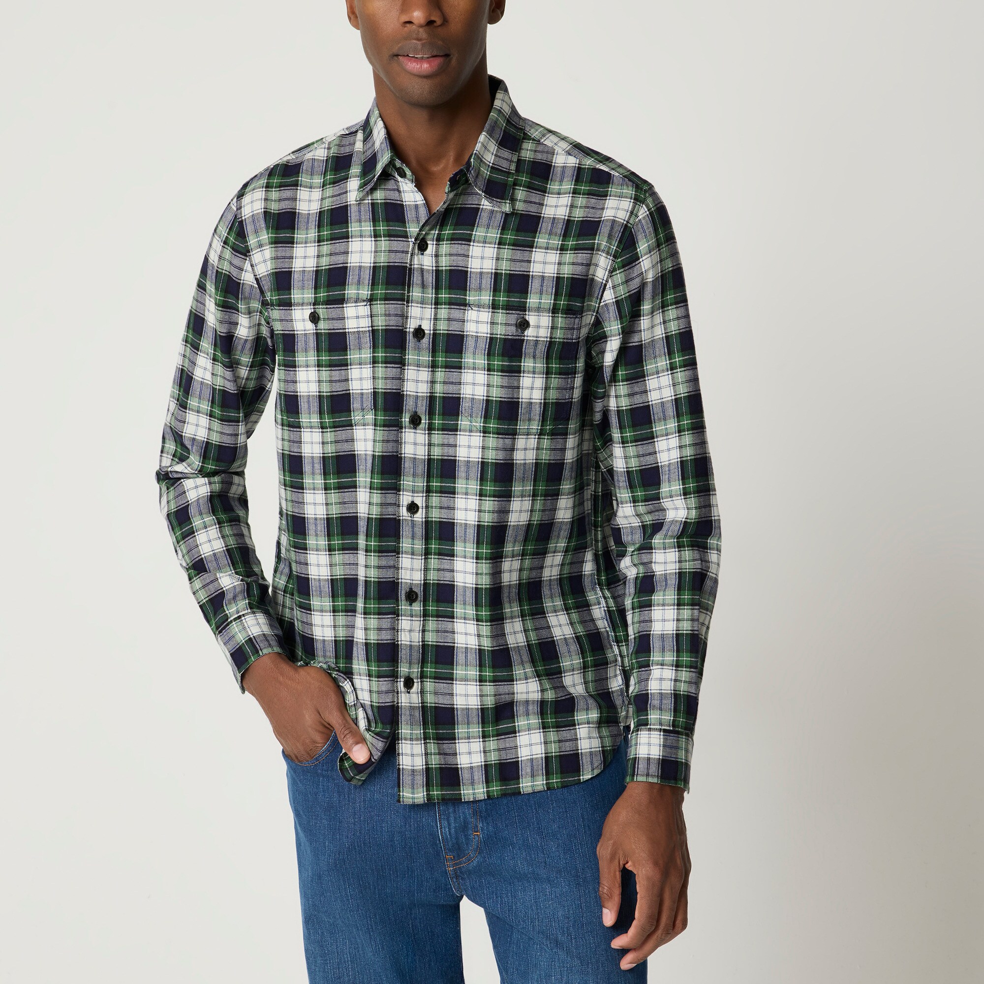 mens Double-pocket twill shirt