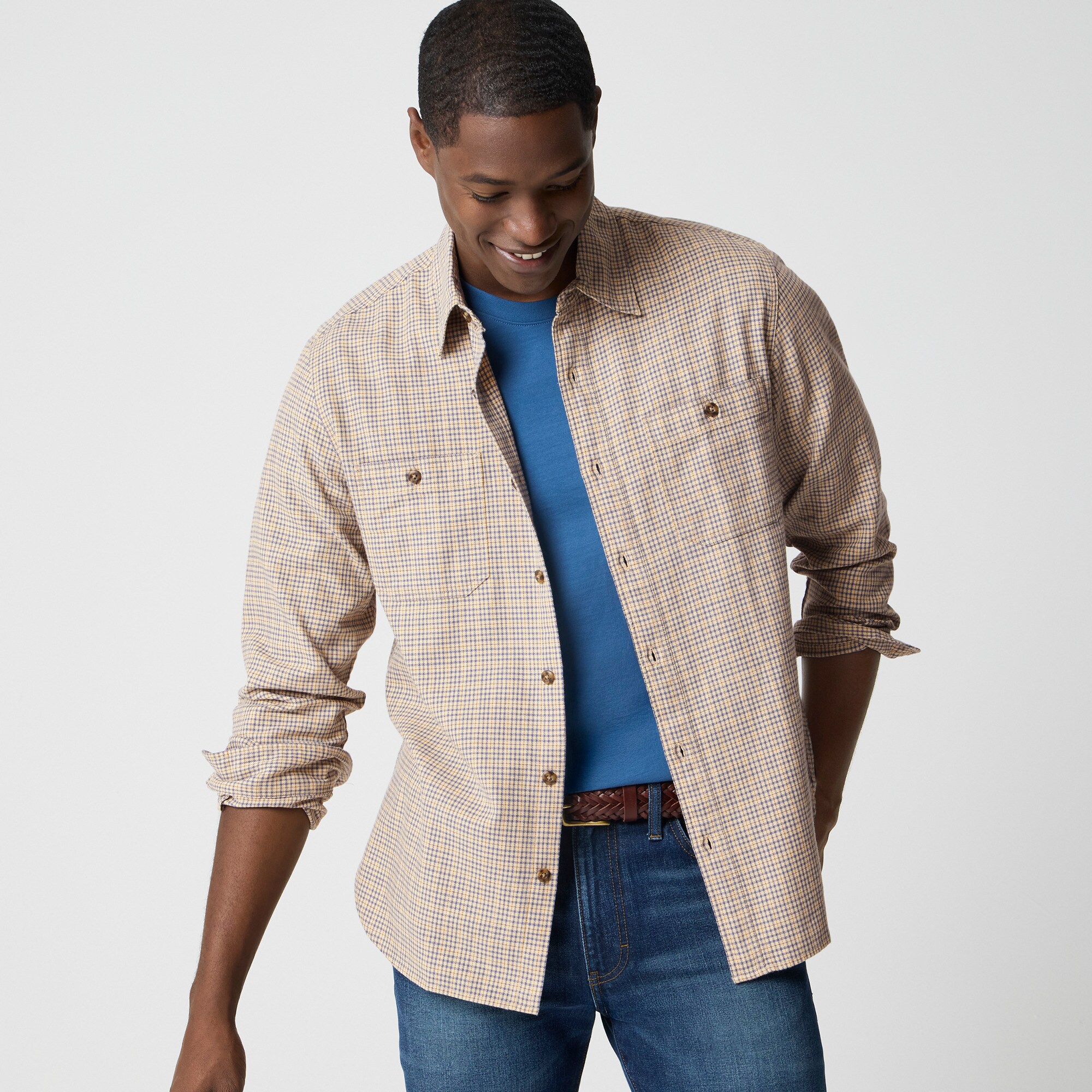  Double-pocket twill shirt