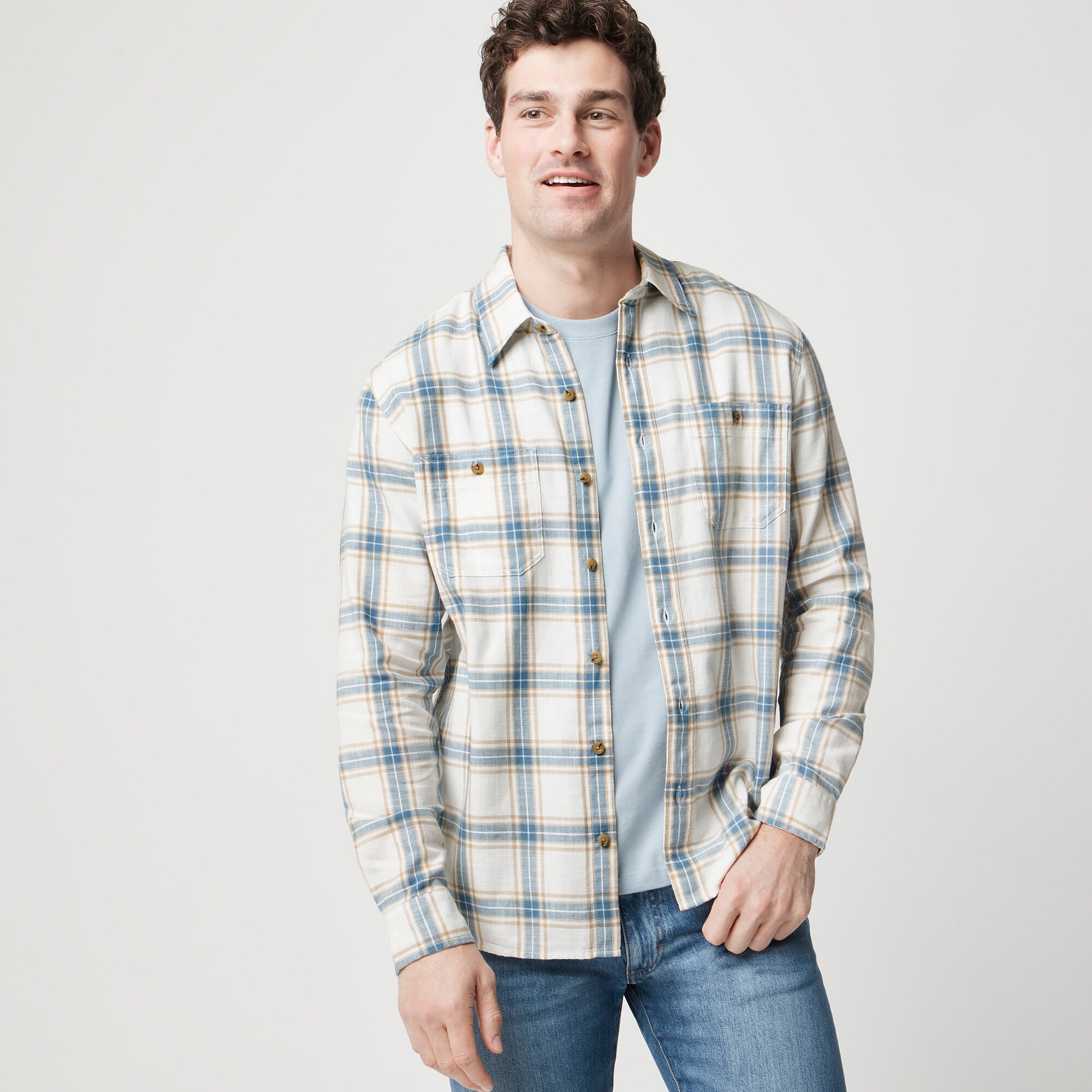 mens Double-pocket twill shirt