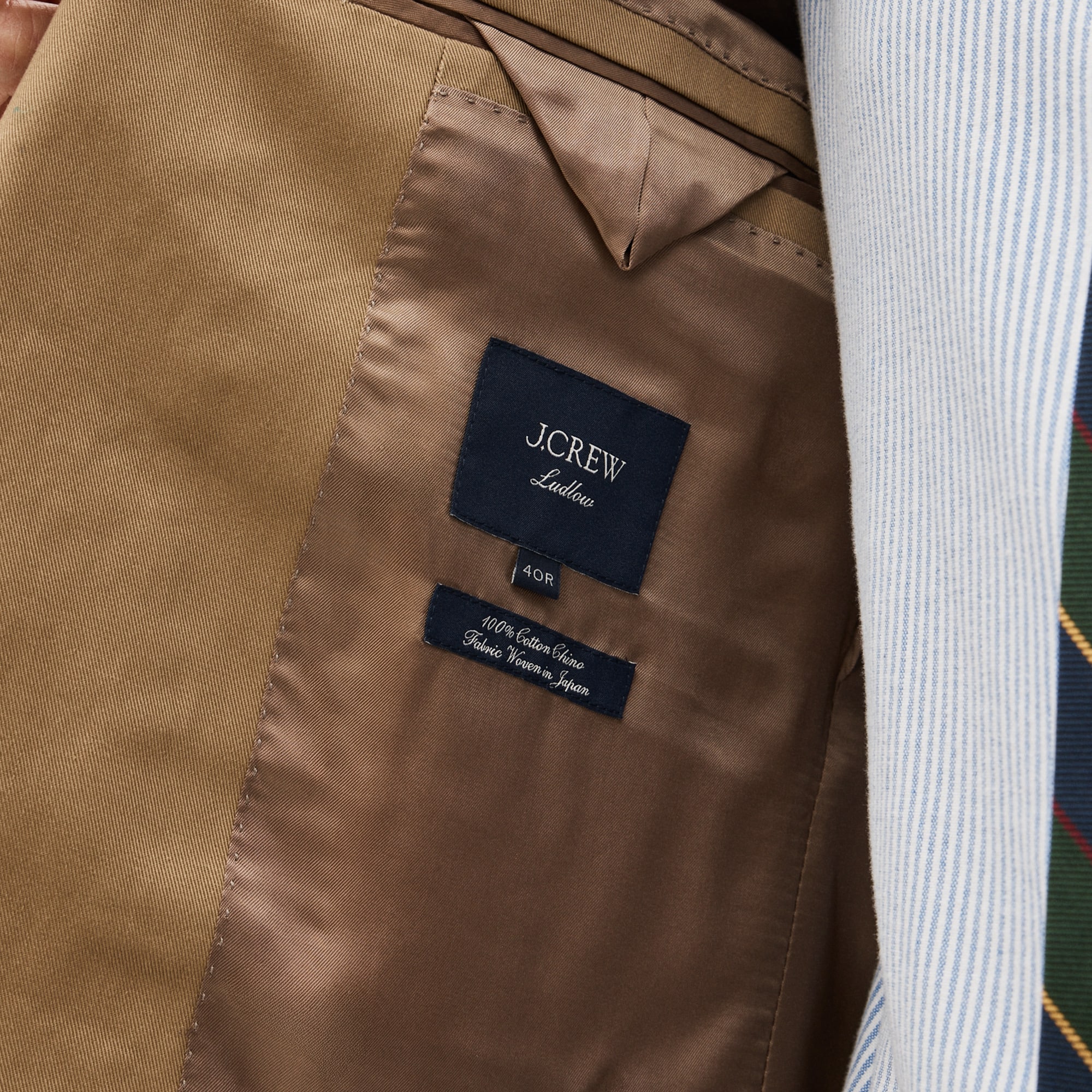 Ludlow Slim-fit suit jacket in Japanese cotton chino